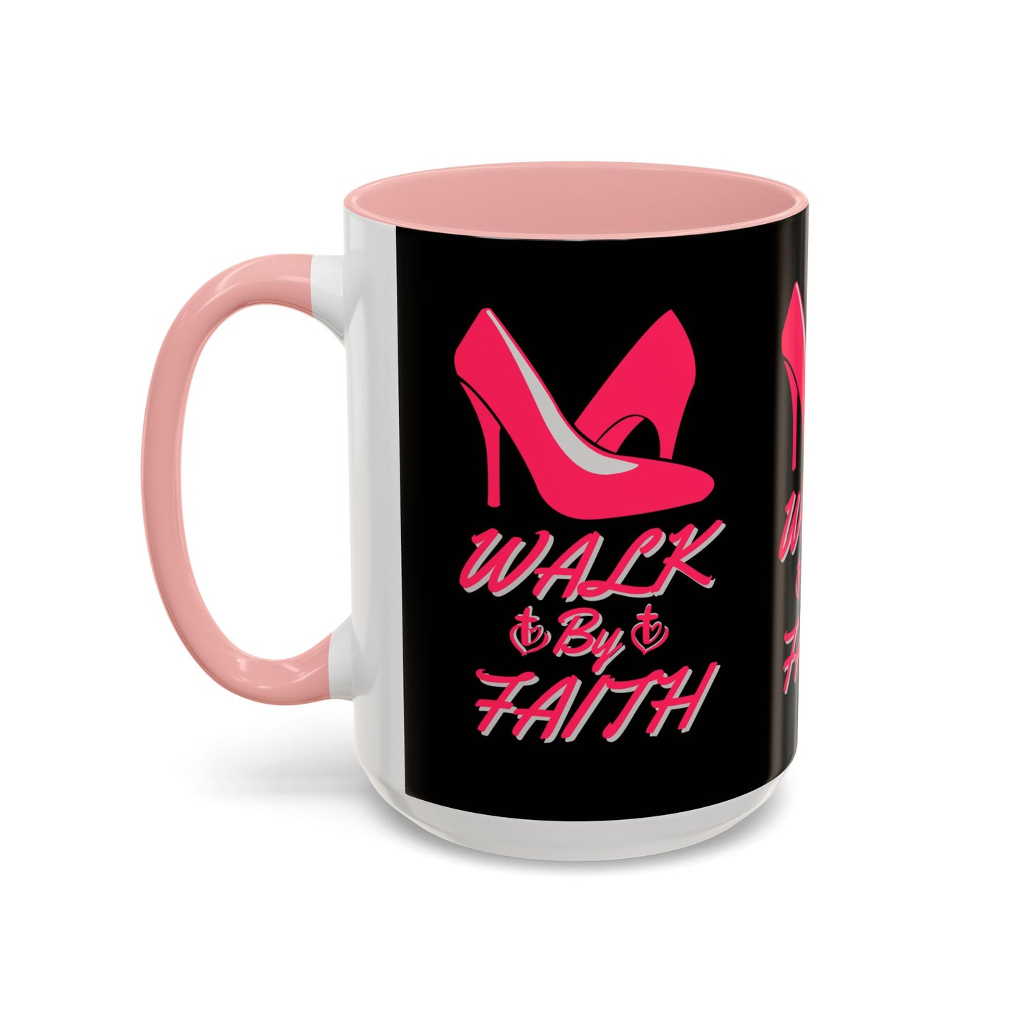 Walk By Faith Biblical Coffee Mug with High Heel Design Christian Gift for Her