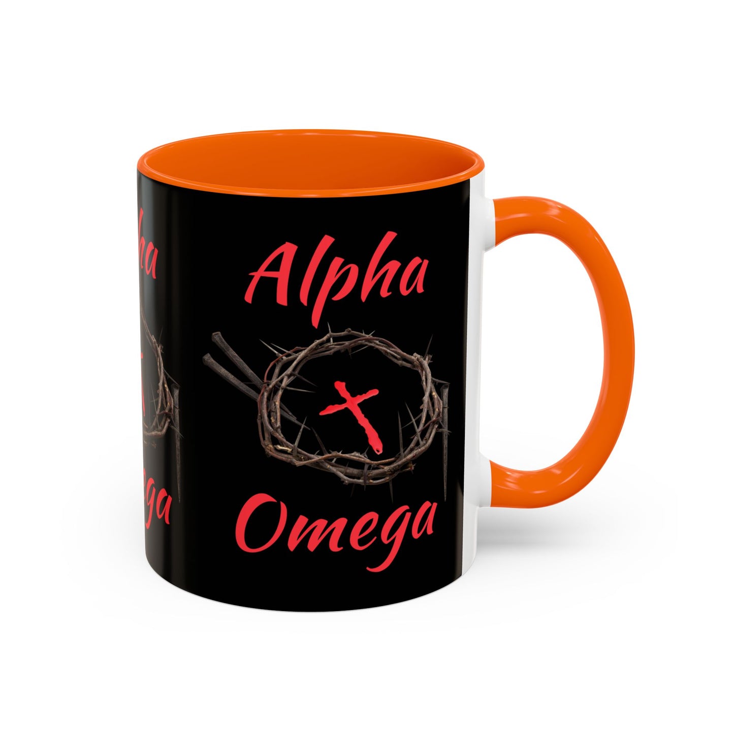 Alpha Omega Coffee Mug Based On Revelation 22:13 KJV Bible Verse