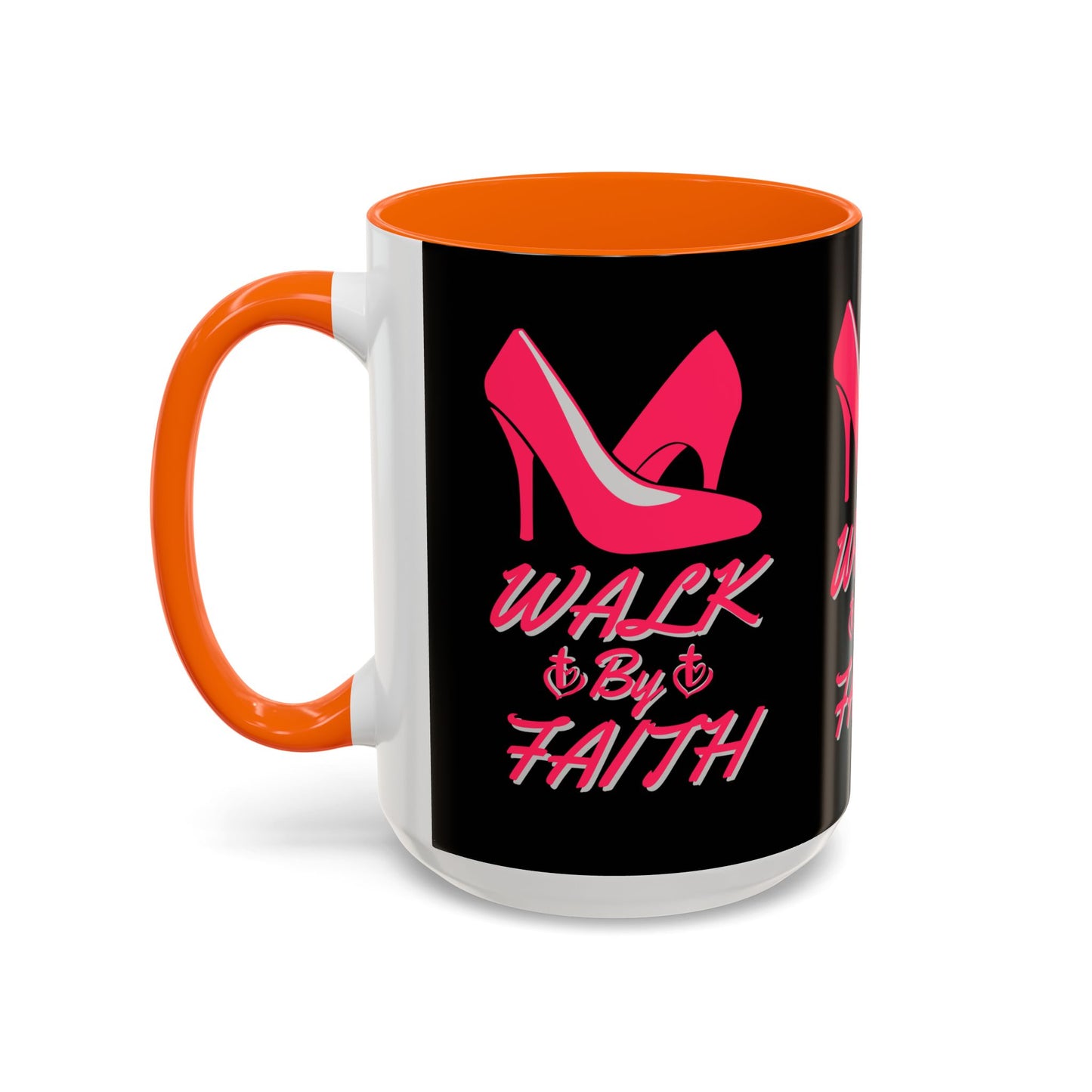 Walk By Faith Biblical Coffee Mug with High Heel Design Christian Gift for Her