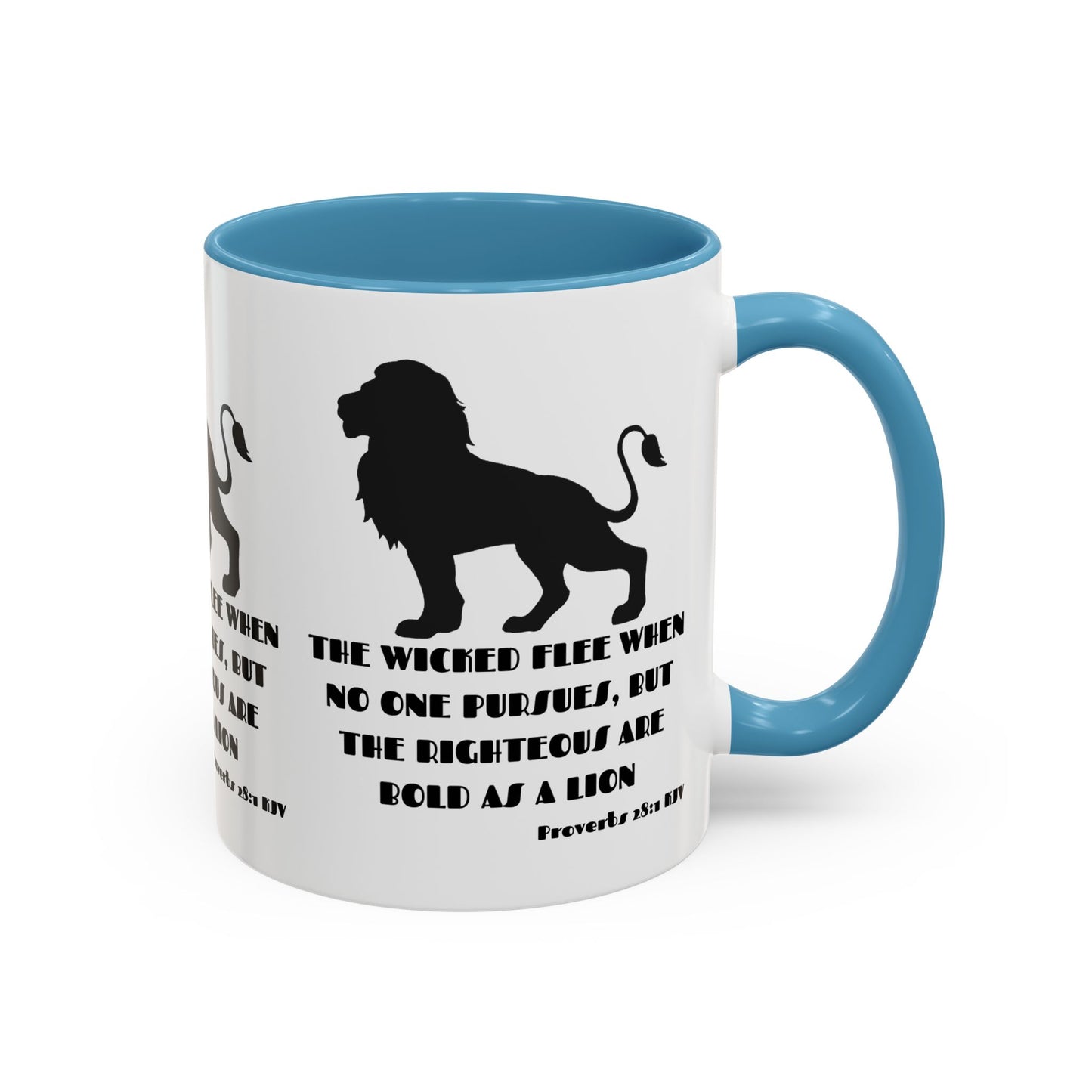 Proverbs 28:1 KJV Coffee Mug The Righteous Are Bold as a Lion Christian Gift for Faith-Based Living