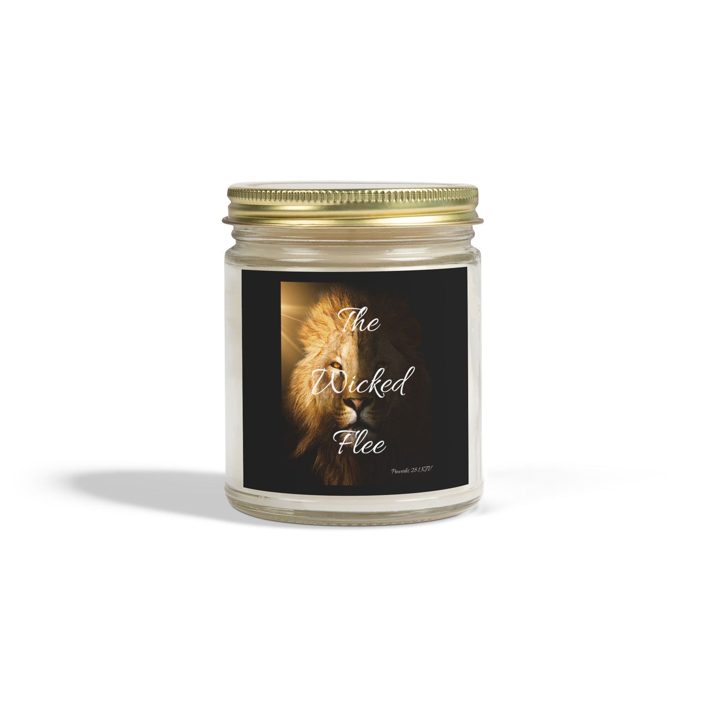 Proverbs 28:1 KJV Scented Candle The Righteous Are Bold As A Lion Faith Based Christian Gift