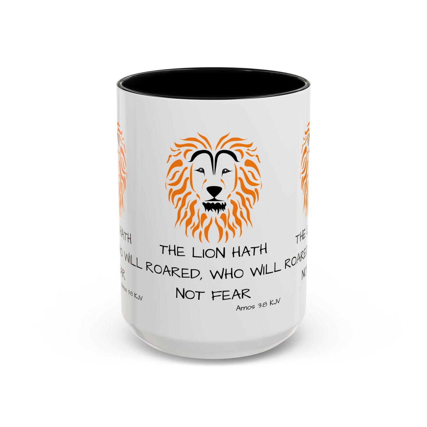 Amos 3:8 KJV Coffee Mug The Lion Hath Roared Biblical Christian Gift for Faith-Based Coffee Lovers