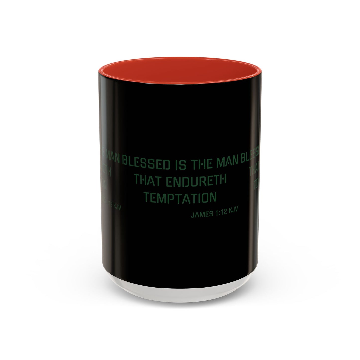 James 1:12 KJV Coffee Mug Blessed is the Man Biblical Christian Gift for Faith-Based Coffee Lovers