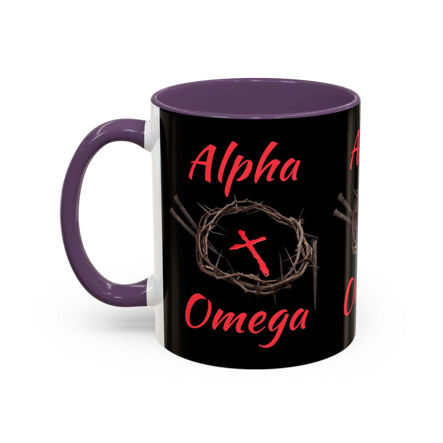 Alpha Omega Coffee Mug Based On Revelation 22:13 KJV Bible Verse