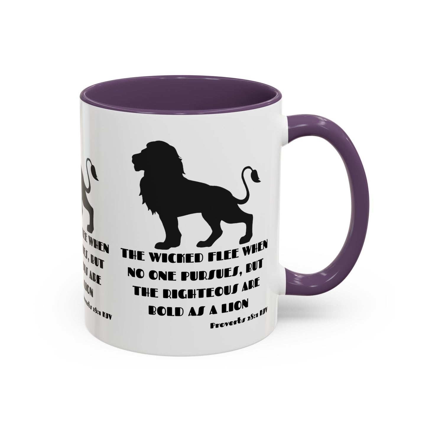 Proverbs 28:1 KJV Coffee Mug The Righteous Are Bold as a Lion Christian Gift for Faith-Based Living