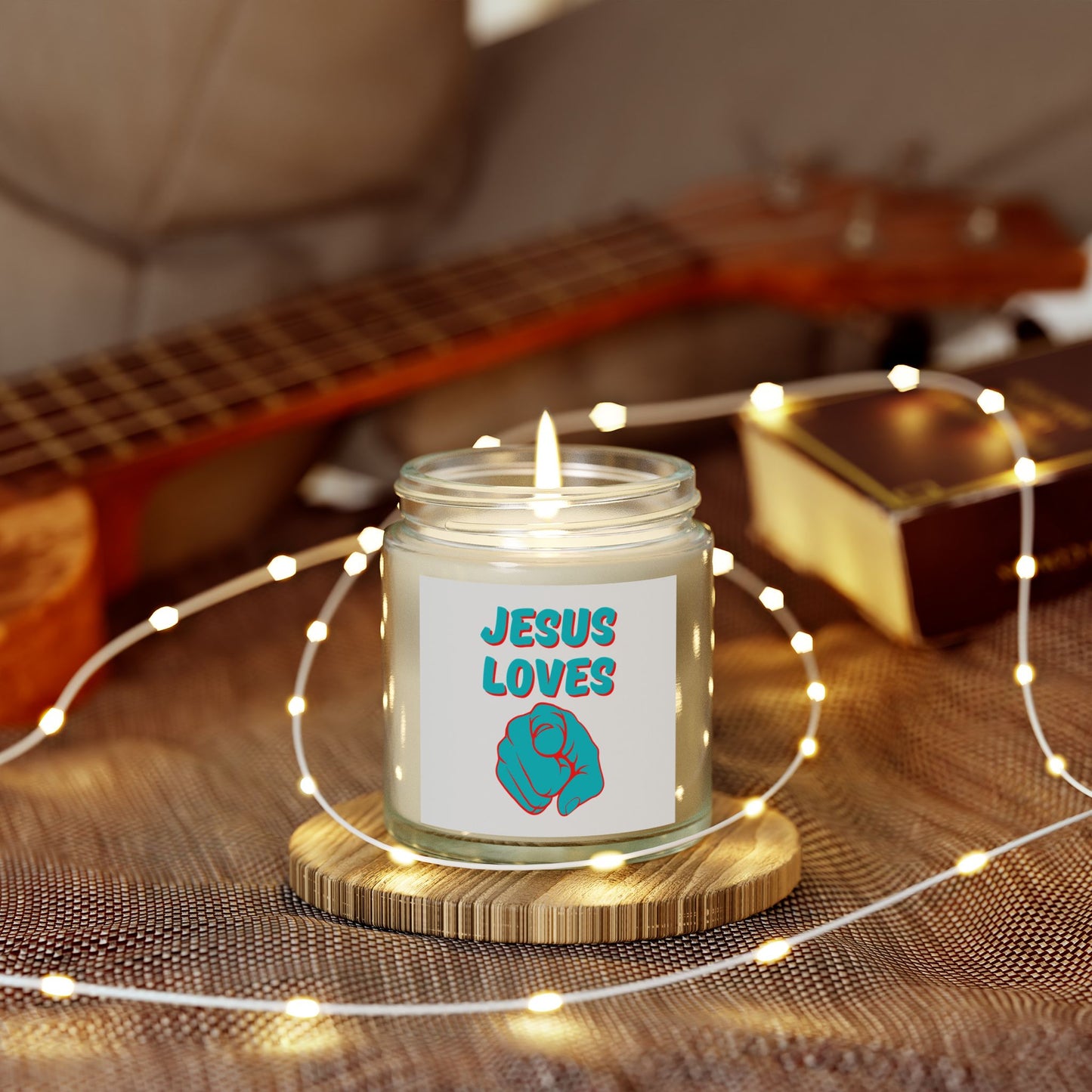 Jesus Loves You Scented Candle Inspirational Christian Gift for Daily Encouragement