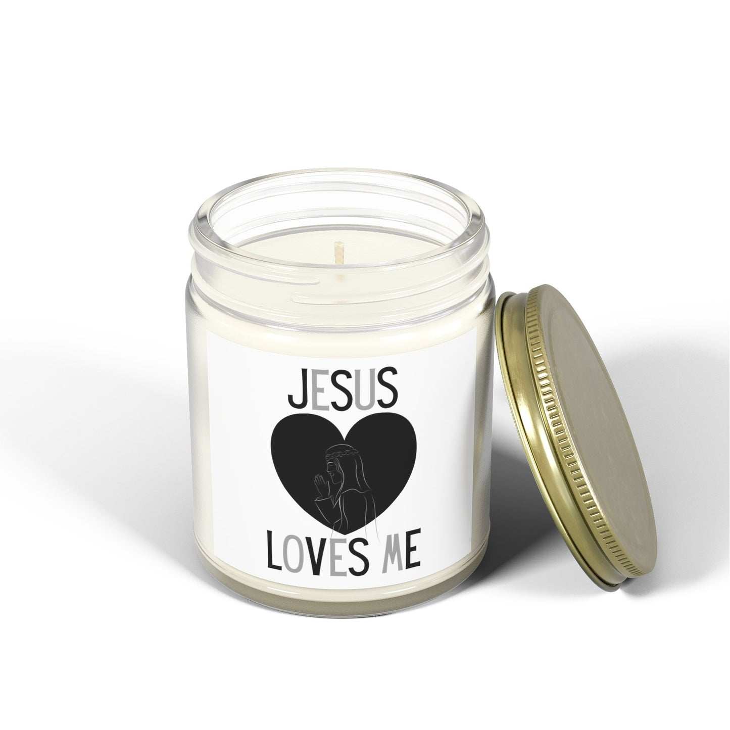 Jesus Loves Me Scented Candle Inspirational Christian Gift for Faith-Based Living Scented Candle