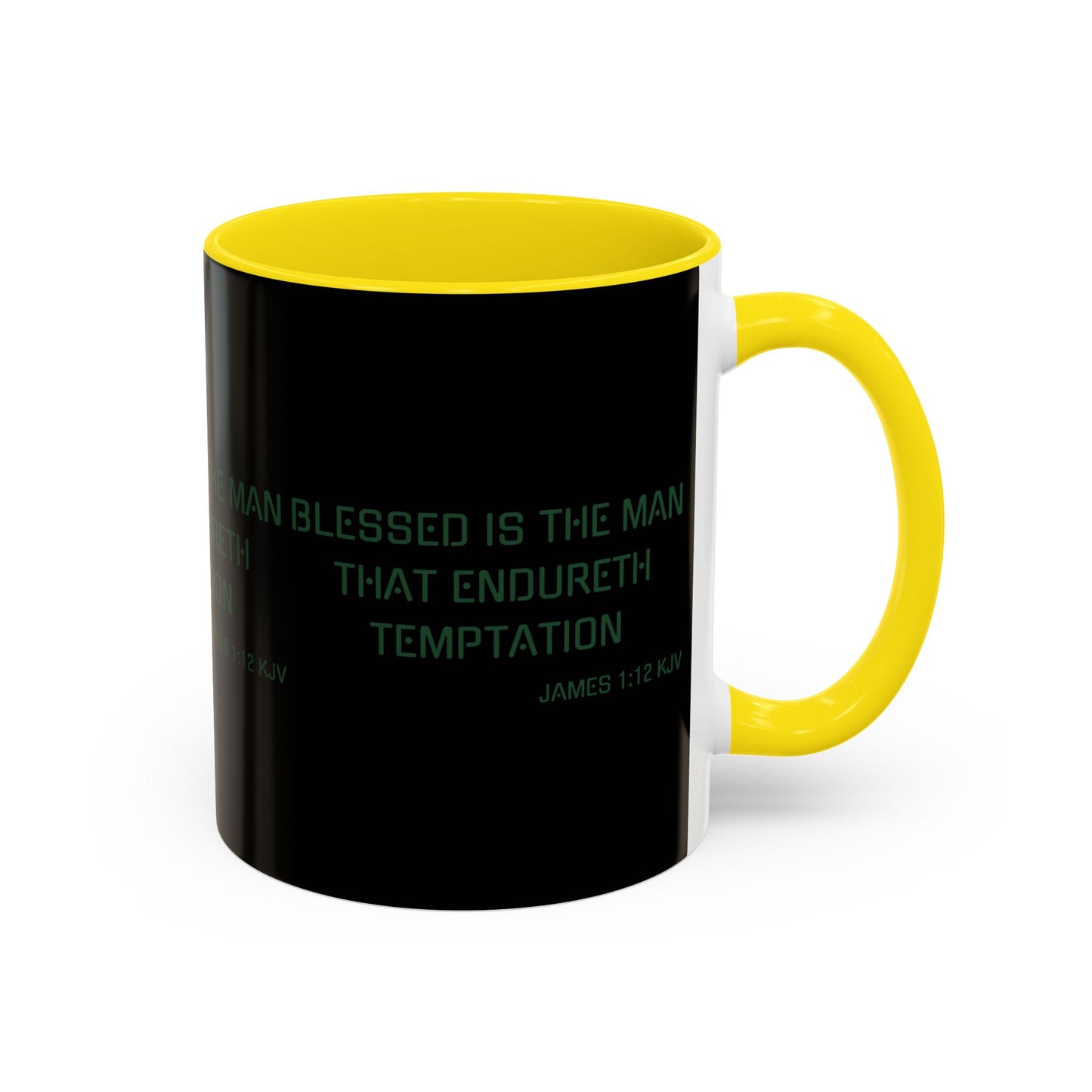 James 1:12 KJV Coffee Mug Blessed is the Man Biblical Christian Gift for Faith-Based Coffee Lovers