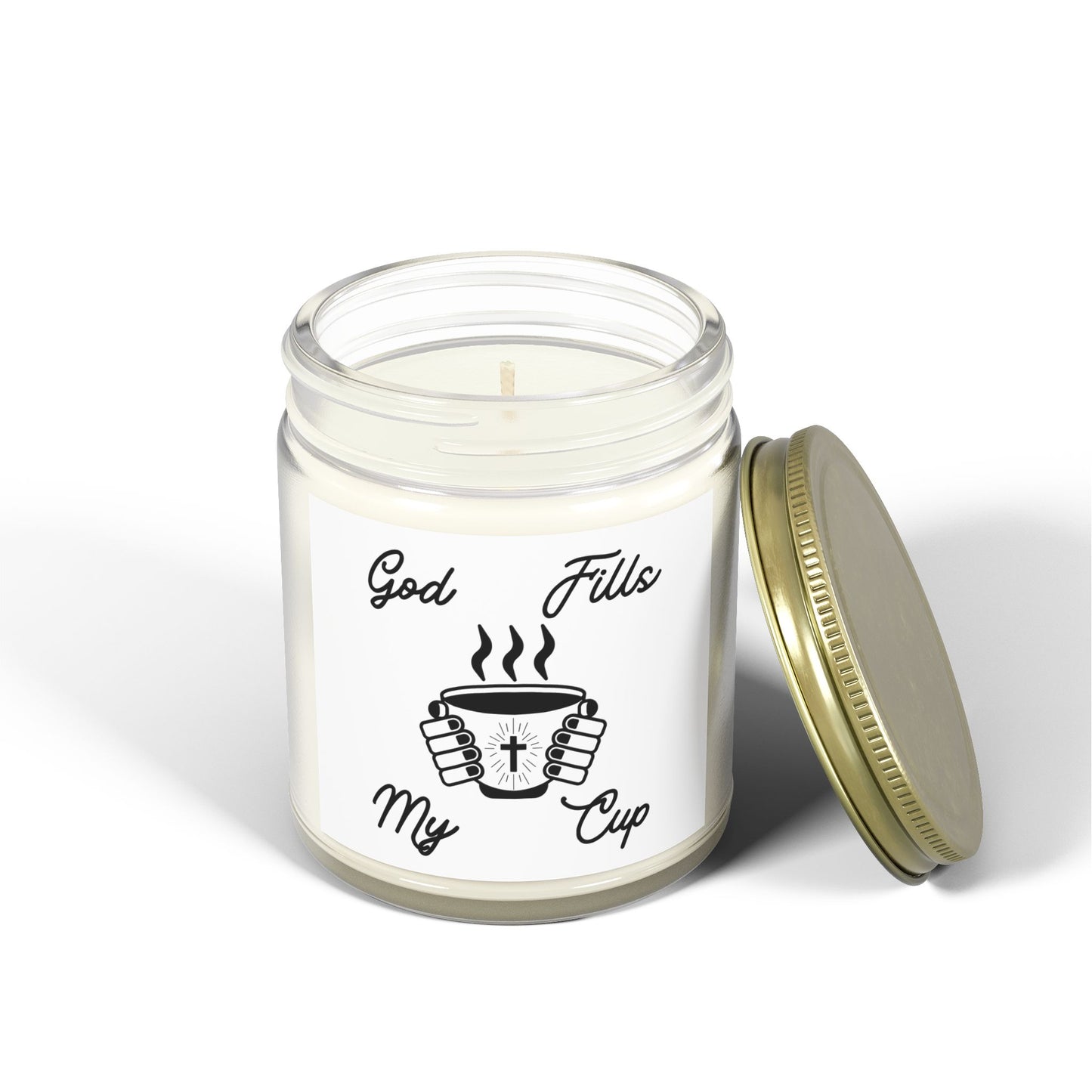 God Fills My Cup Scented Candle Inspirational Christian Gift for Faith and Encouragement for Candle Lovers