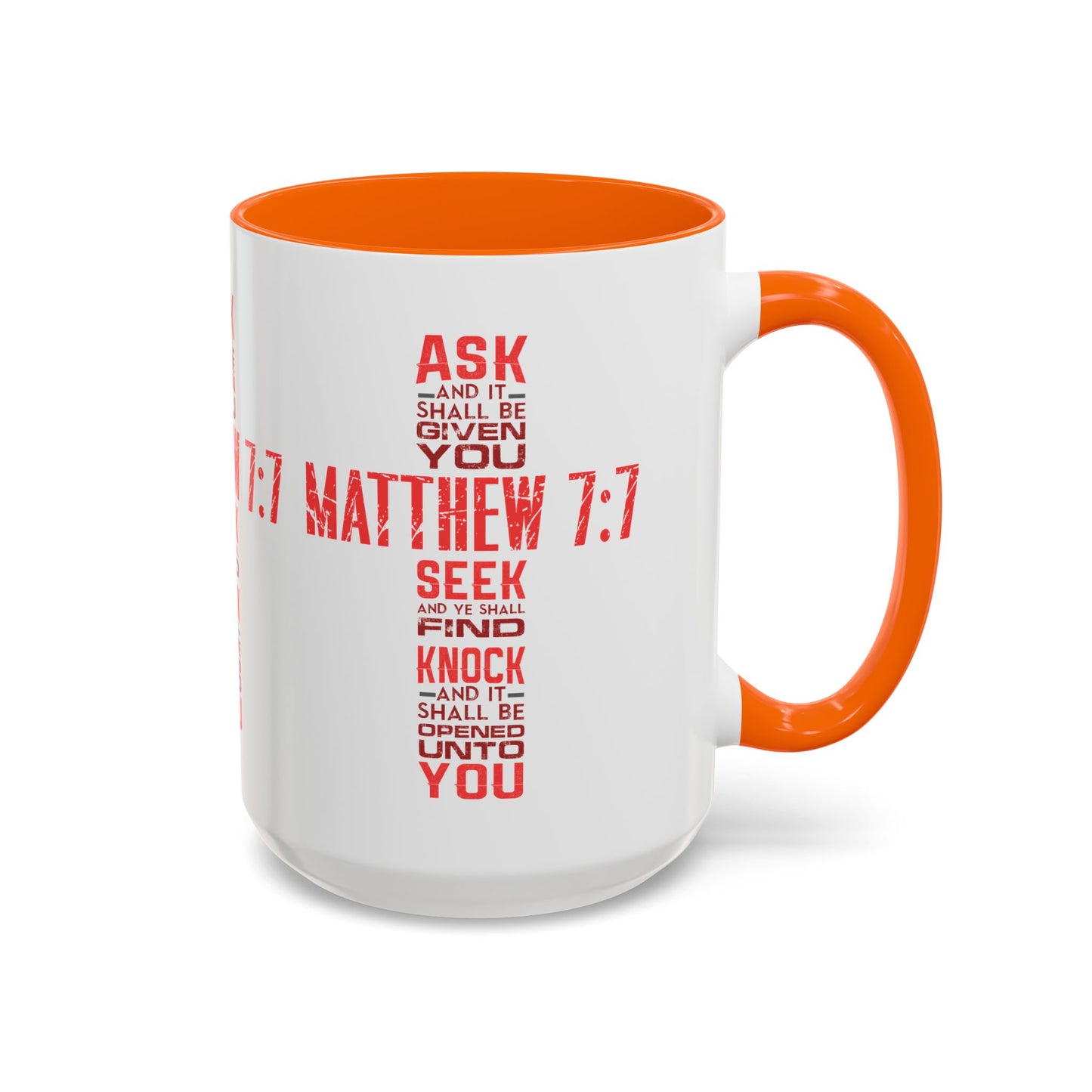 Seek and Find: Matthew 7:7 KJV Bible Verse Coffee Mug Inspirational Christian Gift