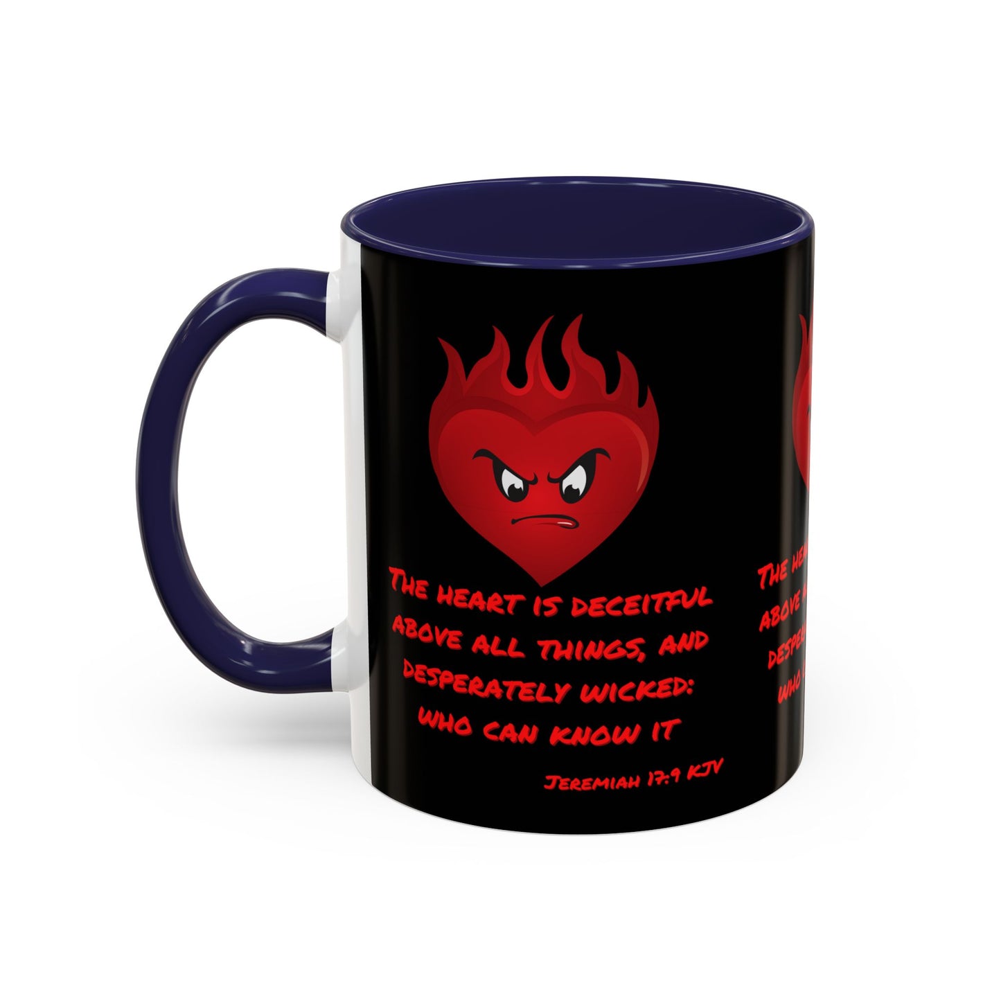 Jeremiah 17:9 KJV Coffee Mug The Heart is Deceitful Biblical Christian Gift for Faith-Based Coffee Lovers