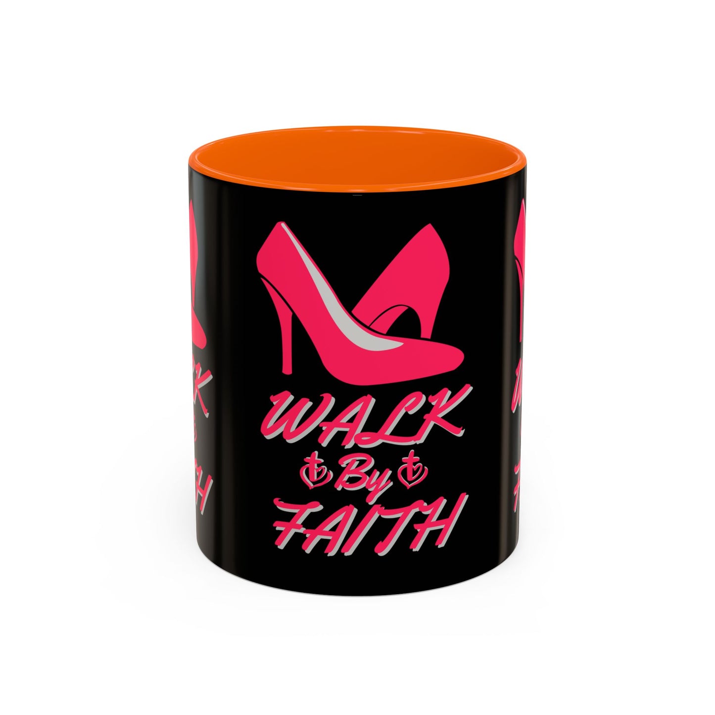 Walk By Faith Biblical Coffee Mug with High Heel Design Christian Gift for Her