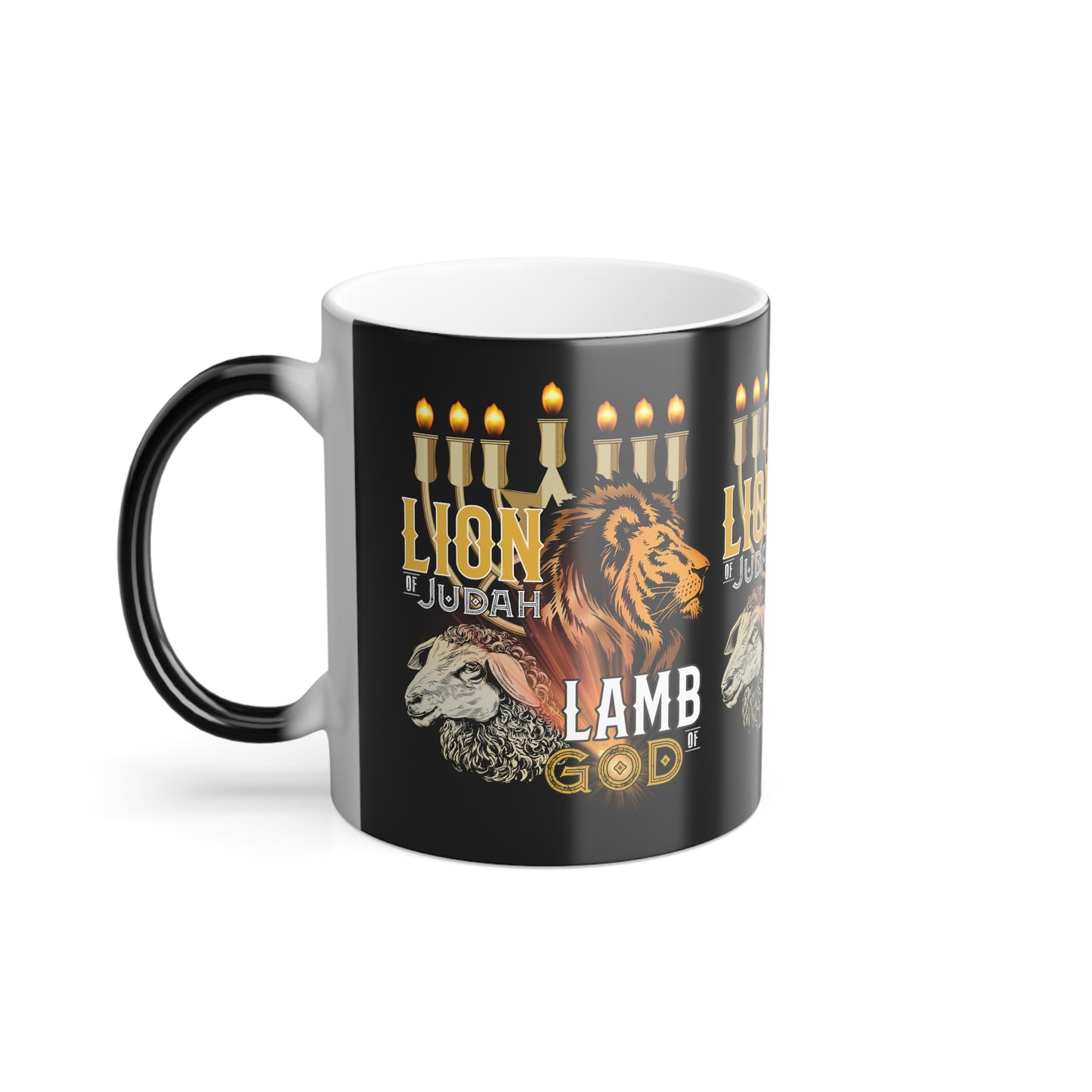 Lion of Judah, Lamb of God Color Morphing Coffee Mug Embrace Faith & Strength