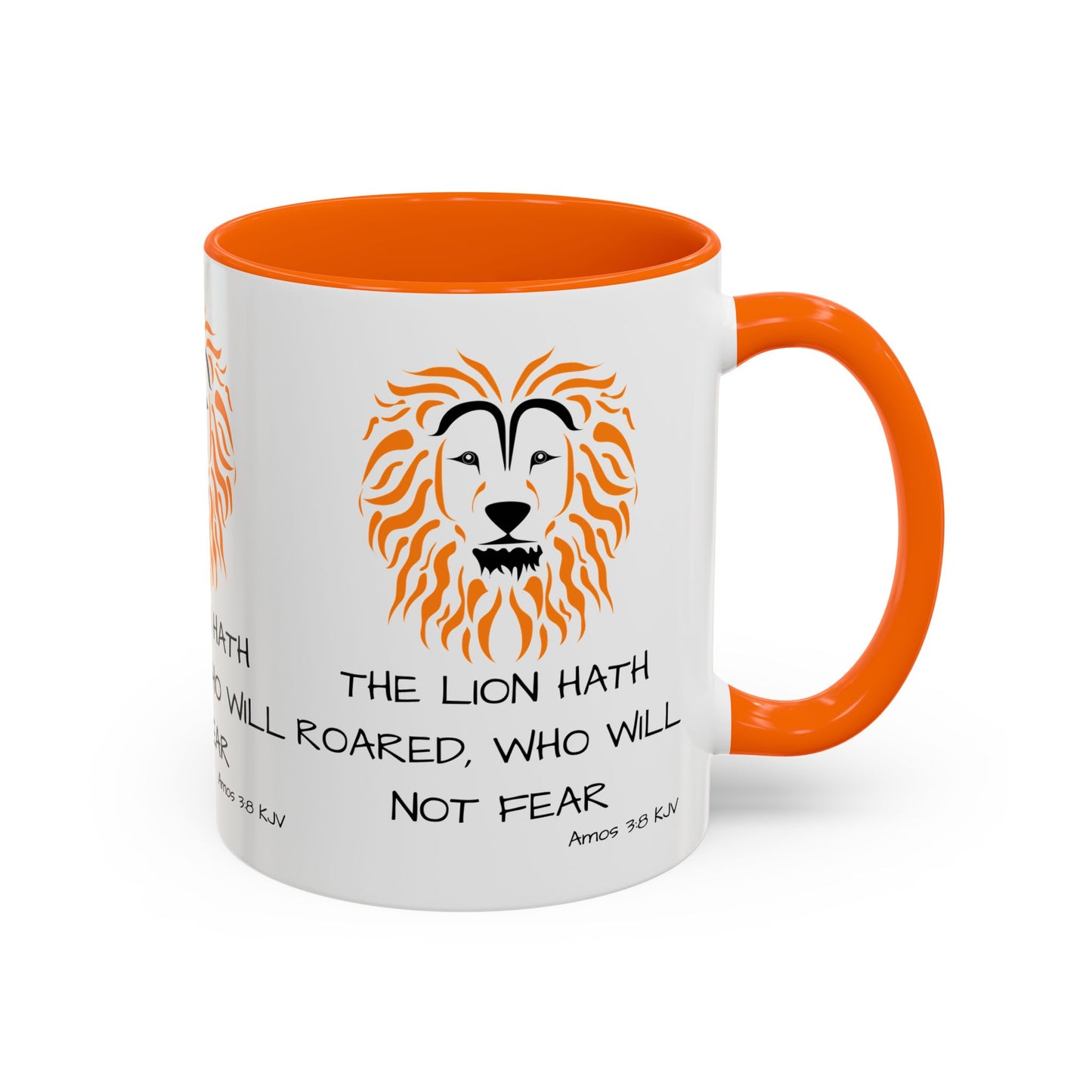 Amos 3:8 KJV Coffee Mug The Lion Hath Roared Biblical Christian Gift for Faith-Based Coffee Lovers