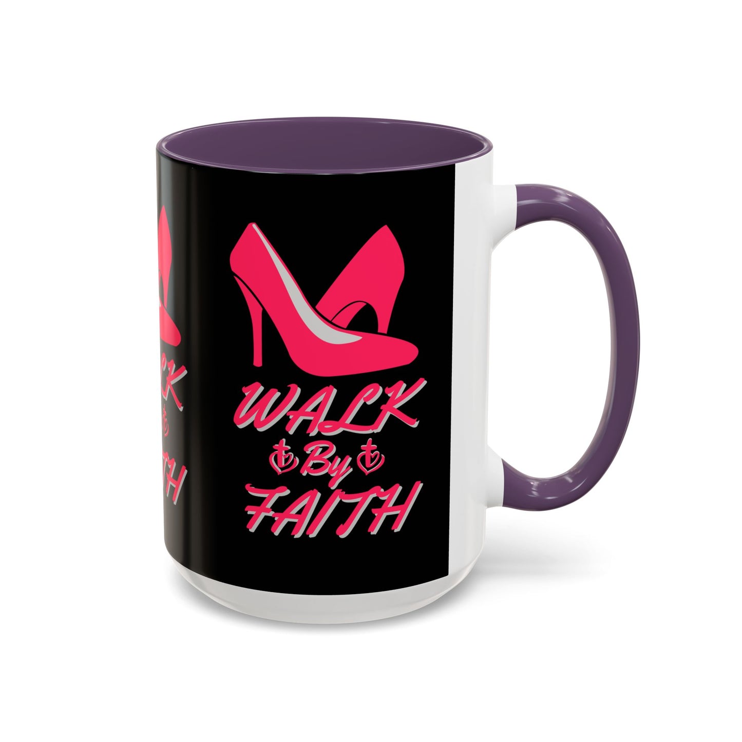 Walk By Faith Biblical Coffee Mug with High Heel Design Christian Gift for Her