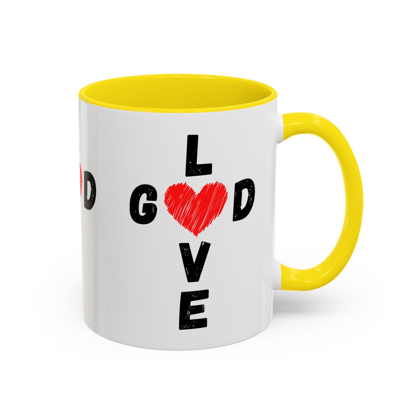 Love God Cross Shaped Coffee Mug Inspirational Christian Gift for Faith-Based Living