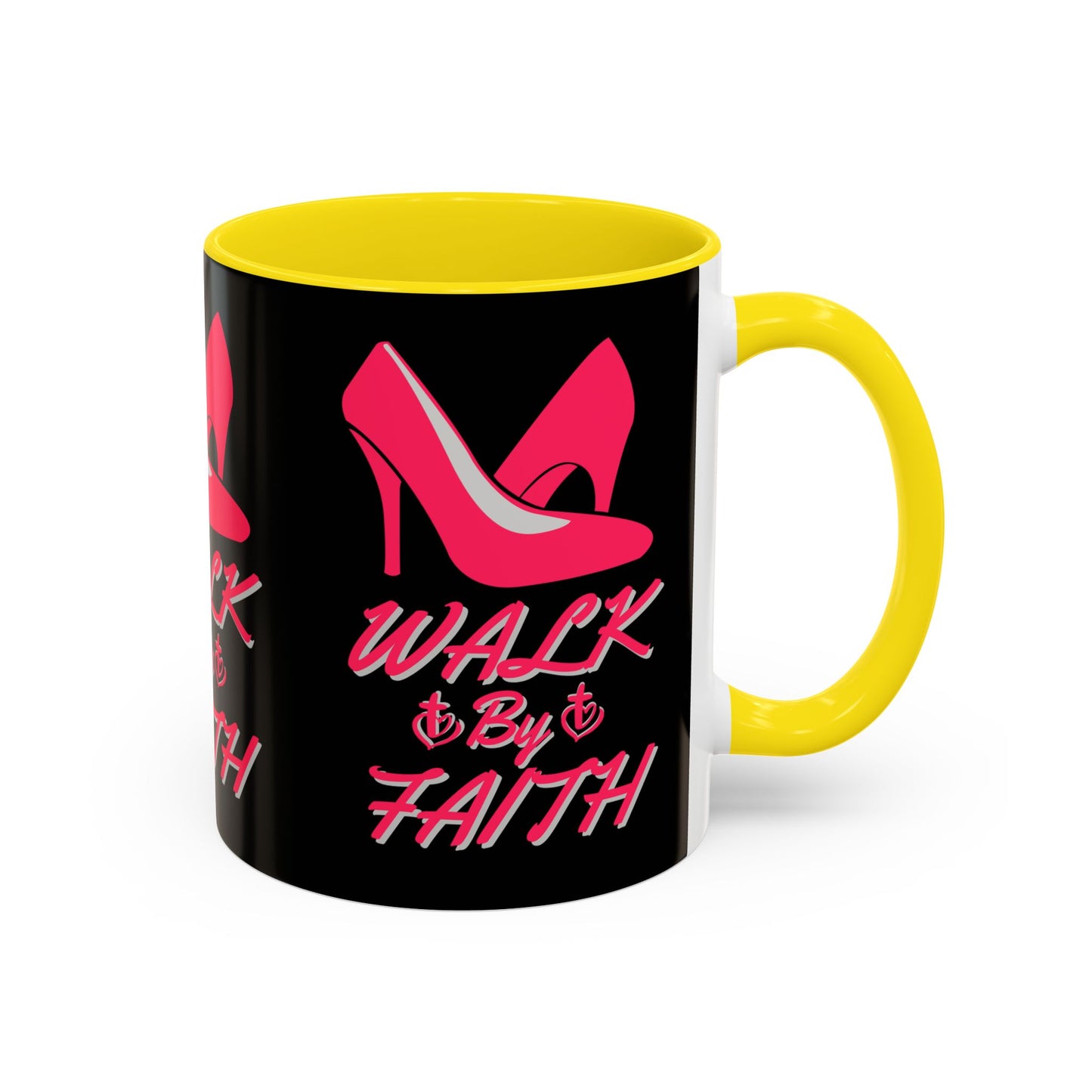 Walk By Faith Biblical Coffee Mug with High Heel Design Christian Gift for Her