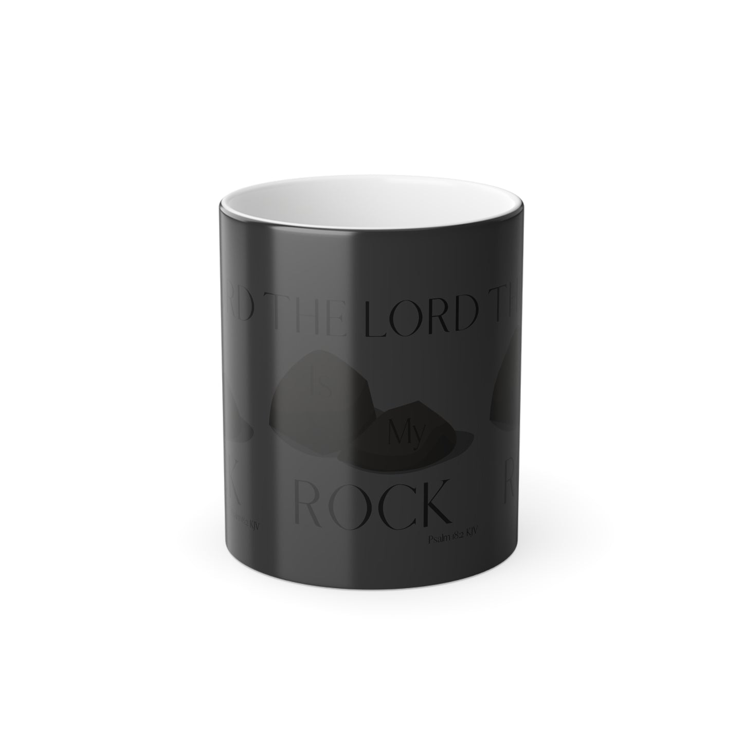 Psalm 18:2 KJV Color Morphing Coffee Mug The Lord is My Rock and Fortress