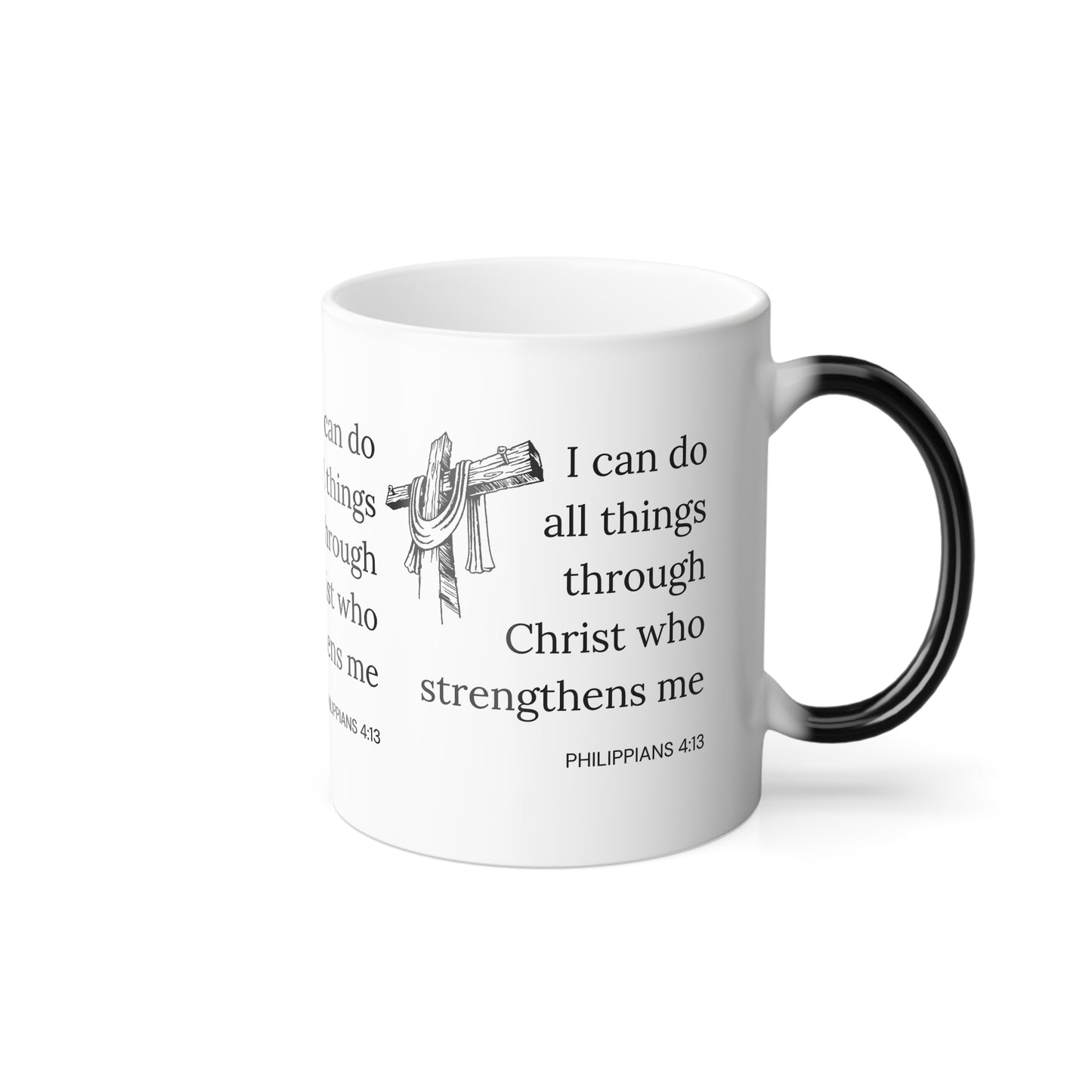 Philippians 4:13 KJV Color Morphing Coffee Mug Biblical Strength and Empowerment