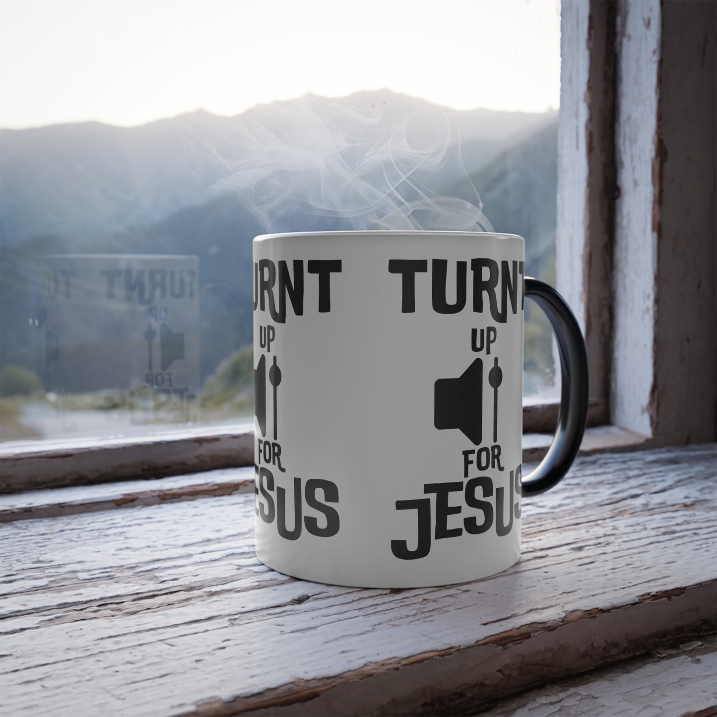 Turnt Up For Jesus Color Morphing Coffee Mug Biblical Christian Gift for Faith-Based Coffee Lovers