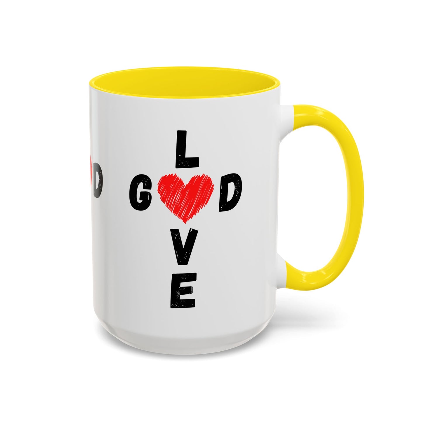 Love God Cross Shaped Coffee Mug Inspirational Christian Gift for Faith-Based Living