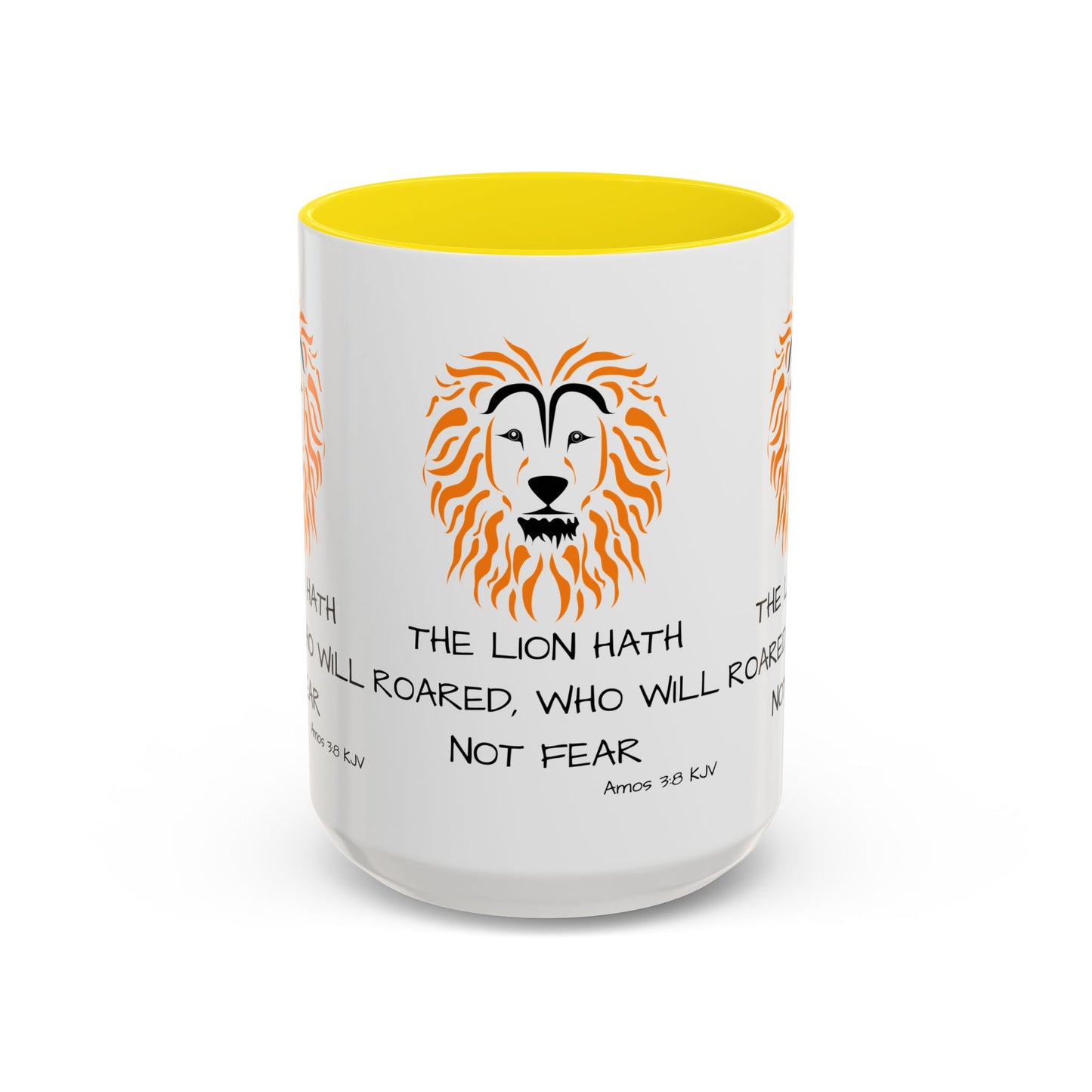 Amos 3:8 KJV Coffee Mug The Lion Hath Roared Biblical Christian Gift for Faith-Based Coffee Lovers