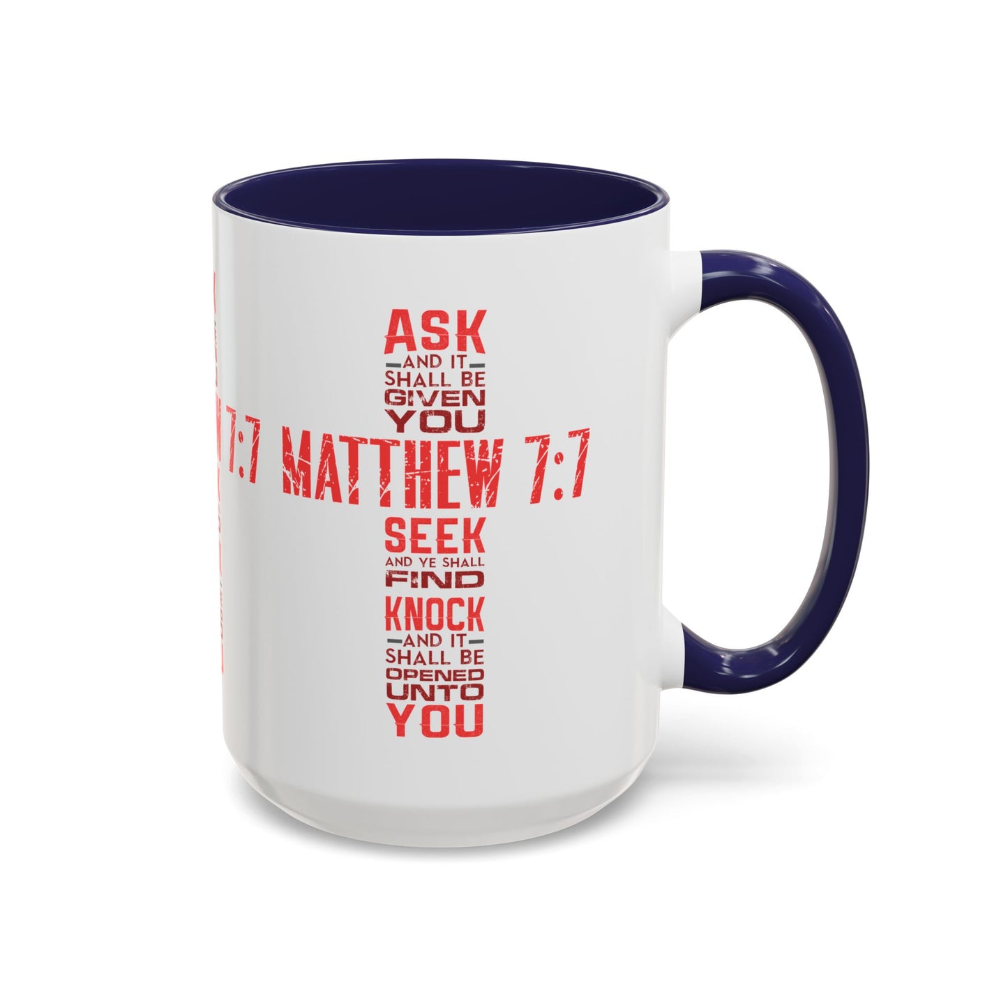 Seek and Find: Matthew 7:7 KJV Bible Verse Coffee Mug Inspirational Christian Gift