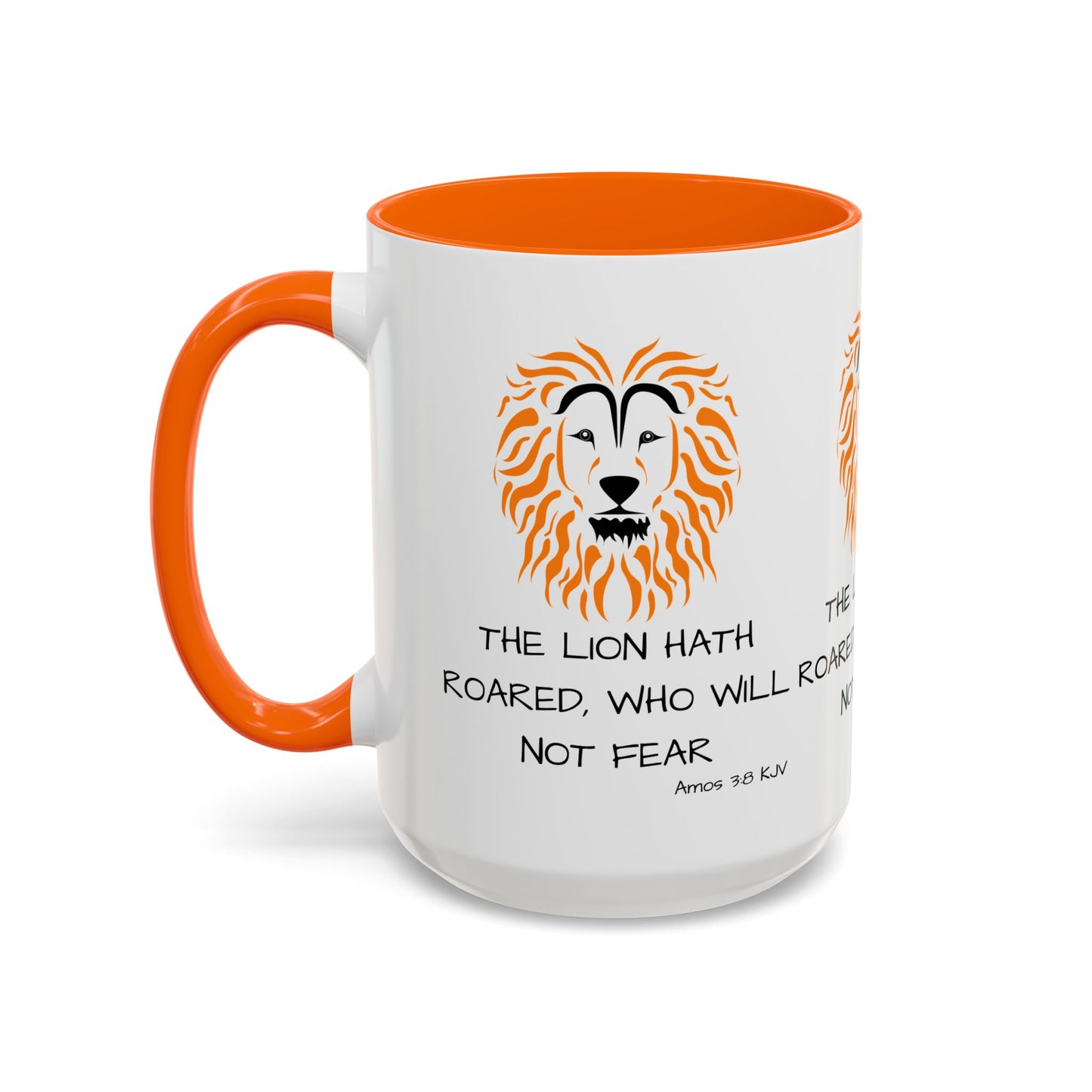 Amos 3:8 KJV Coffee Mug The Lion Hath Roared Biblical Christian Gift for Faith-Based Coffee Lovers