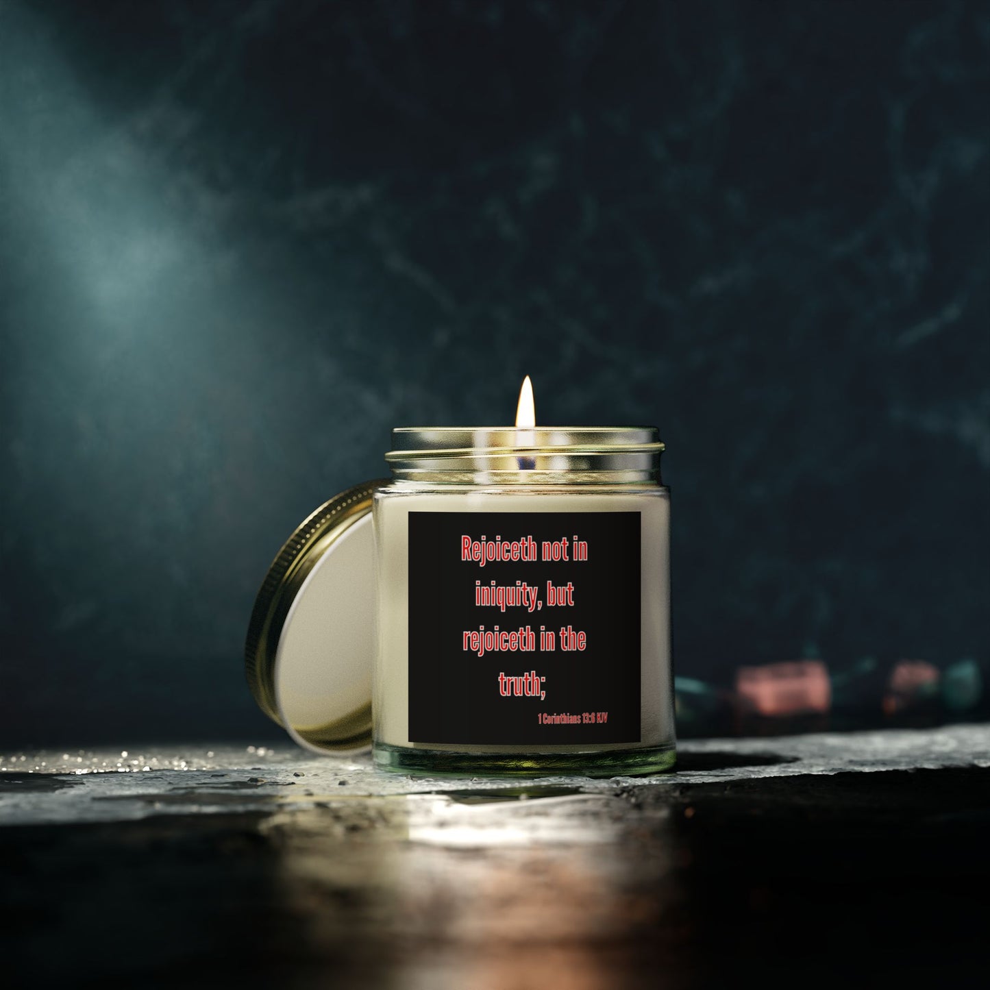 1 Corinthians 13:6 KJV Scented Candle Rejoiceth in the Truth Inspirational Faith Based Gift