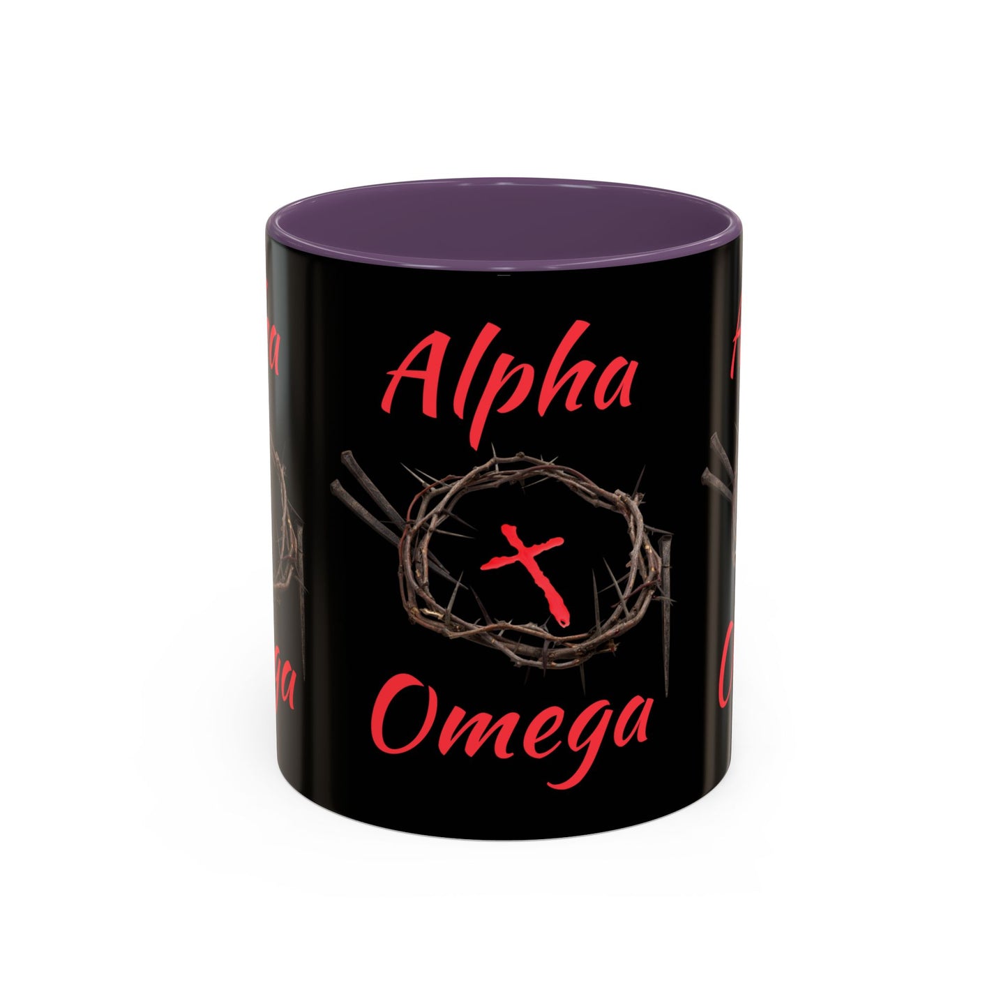 Alpha Omega Coffee Mug Based On Revelation 22:13 KJV Bible Verse