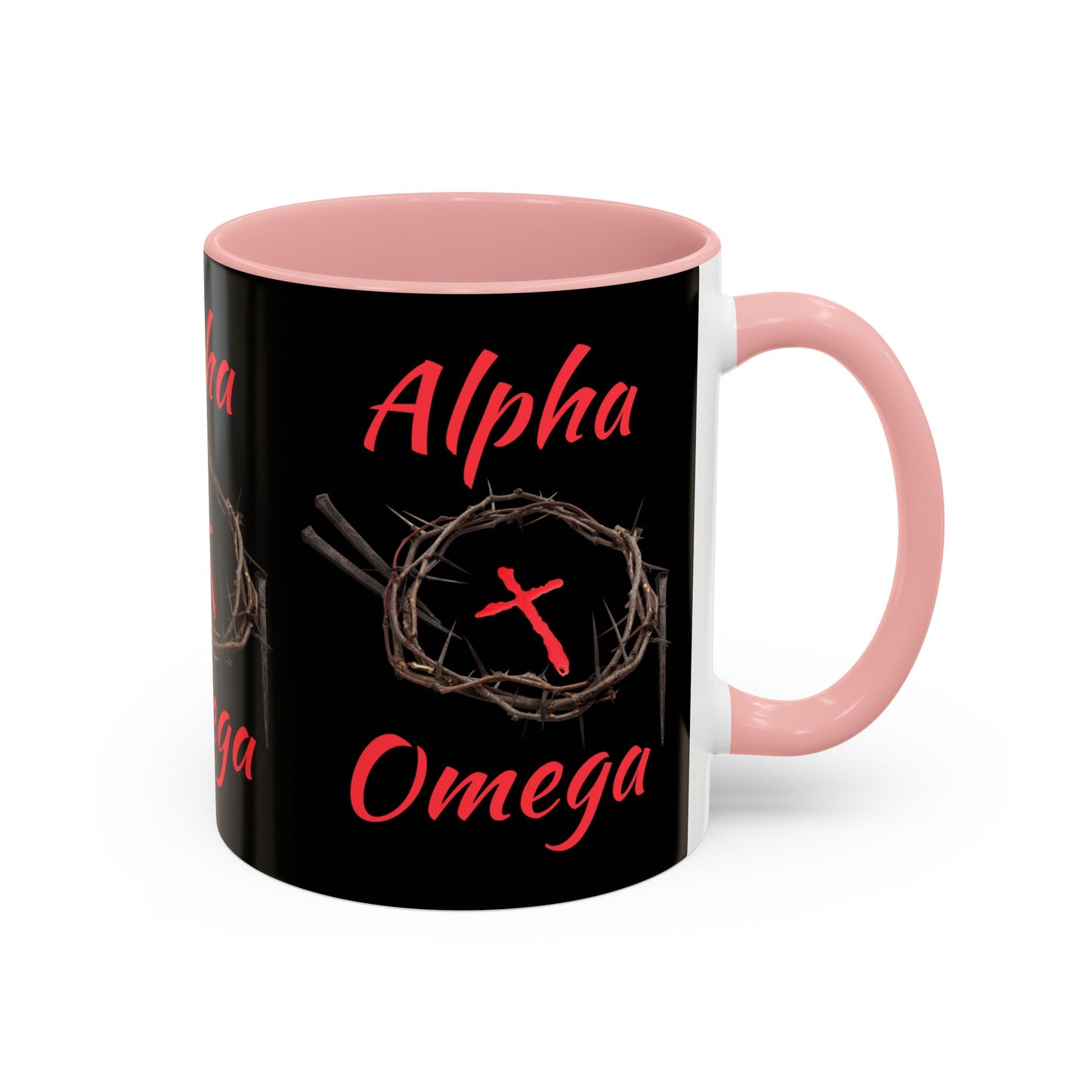 Alpha Omega Coffee Mug Based On Revelation 22:13 KJV Bible Verse