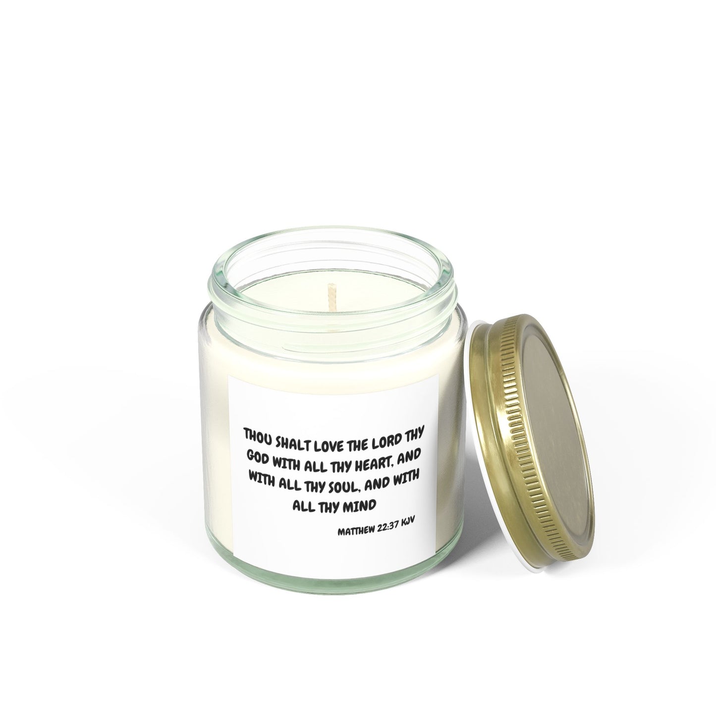 Matthew 22:37 KJV Scented Candle Love the Lord Your God Biblical Christian Gift for Faith-Based Living