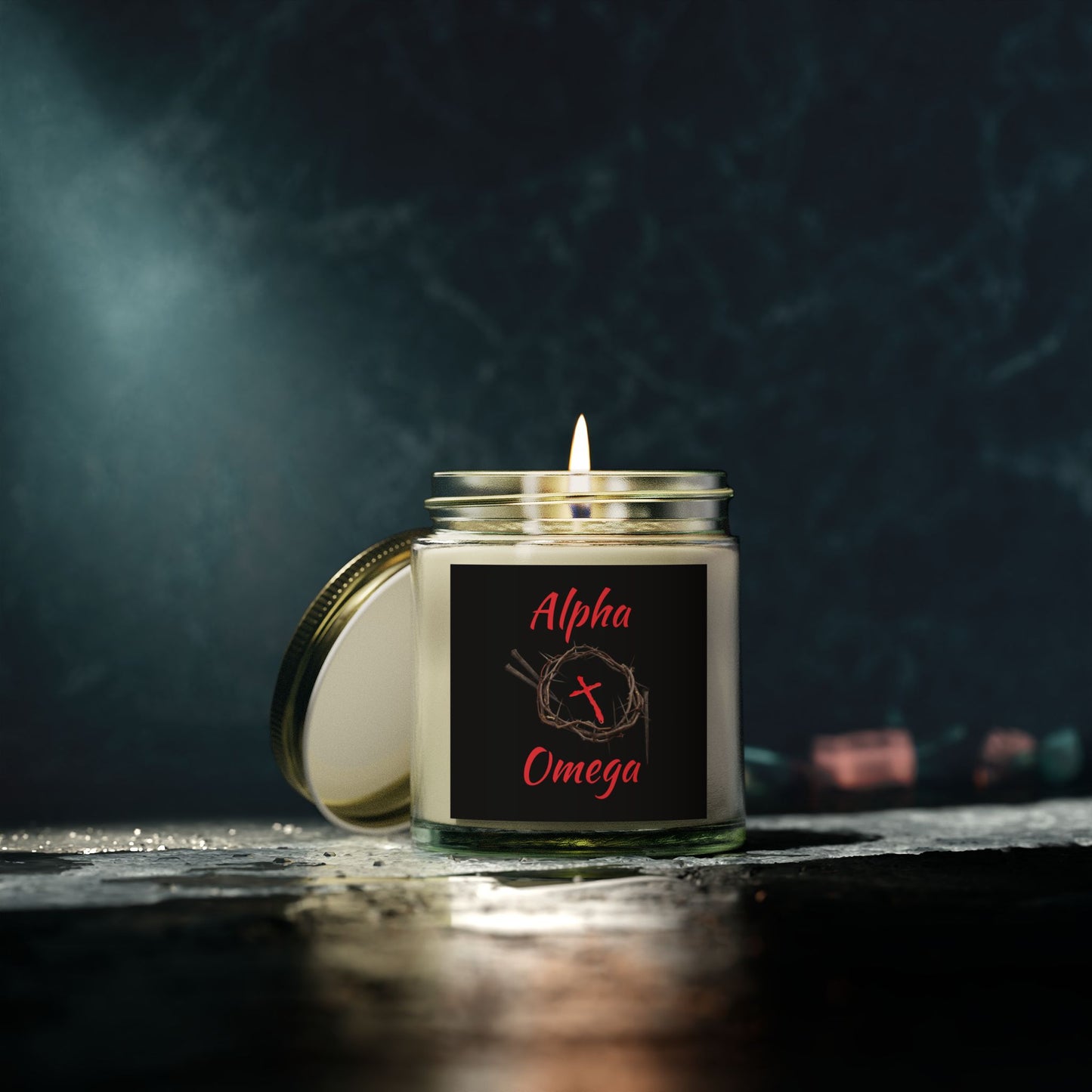 Alpha Omega Scented Candle Based On Revelation 22:13 KJV Bible Verse