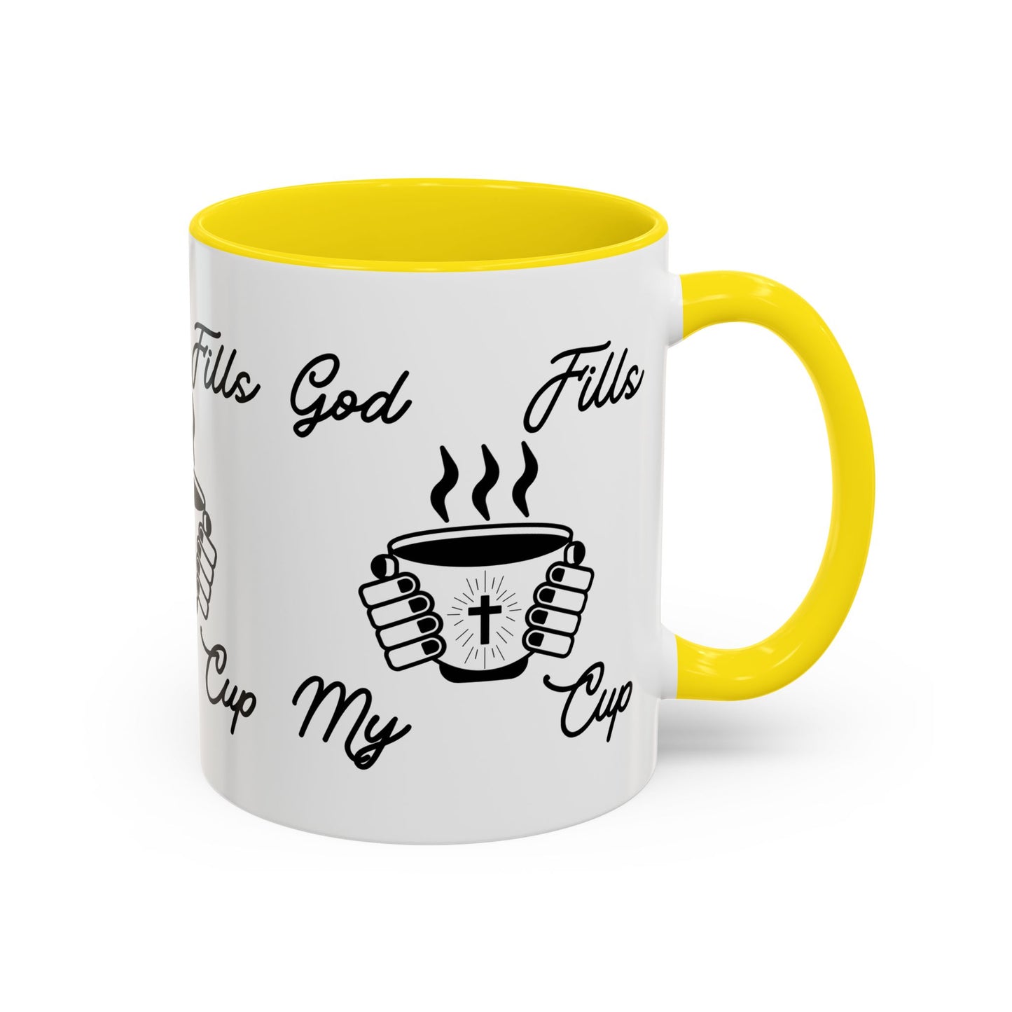 God Fills My Cup Coffee Mug Inspirational Christian Gift for Faith and Encouragement for Coffee Lovers