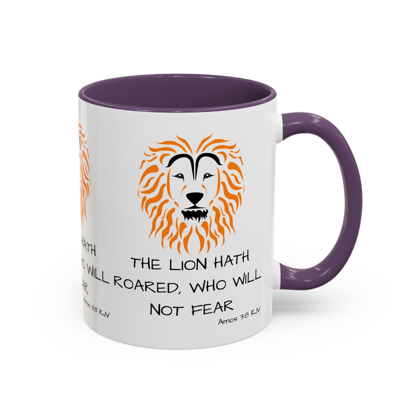 Amos 3:8 KJV Coffee Mug The Lion Hath Roared Biblical Christian Gift for Faith-Based Coffee Lovers