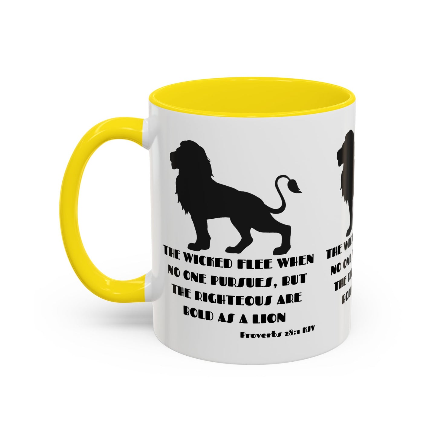 Proverbs 28:1 KJV Coffee Mug The Righteous Are Bold as a Lion Christian Gift for Faith-Based Living