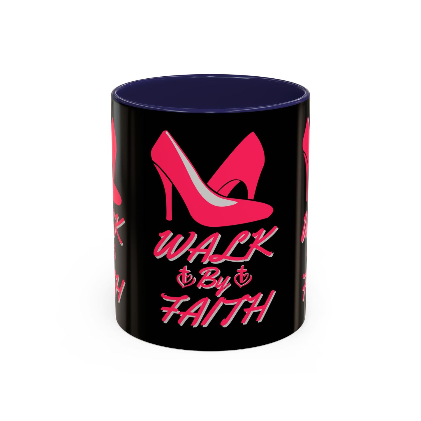 Walk By Faith Biblical Coffee Mug with High Heel Design Christian Gift for Her