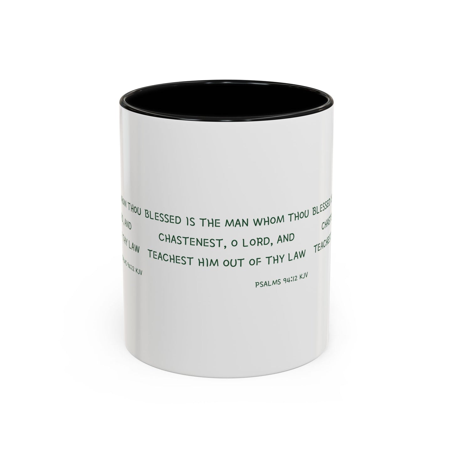 Psalms 94:12 KJV Coffee Mug Blessed is the Man Biblical Christian Gift for Faith-Based Coffee Lovers