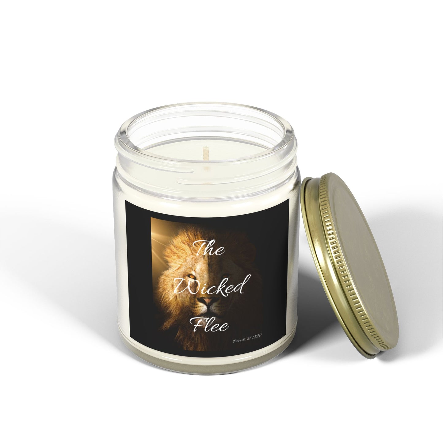 Proverbs 28:1 KJV Scented Candle The Righteous Are Bold As A Lion Faith Based Christian Gift