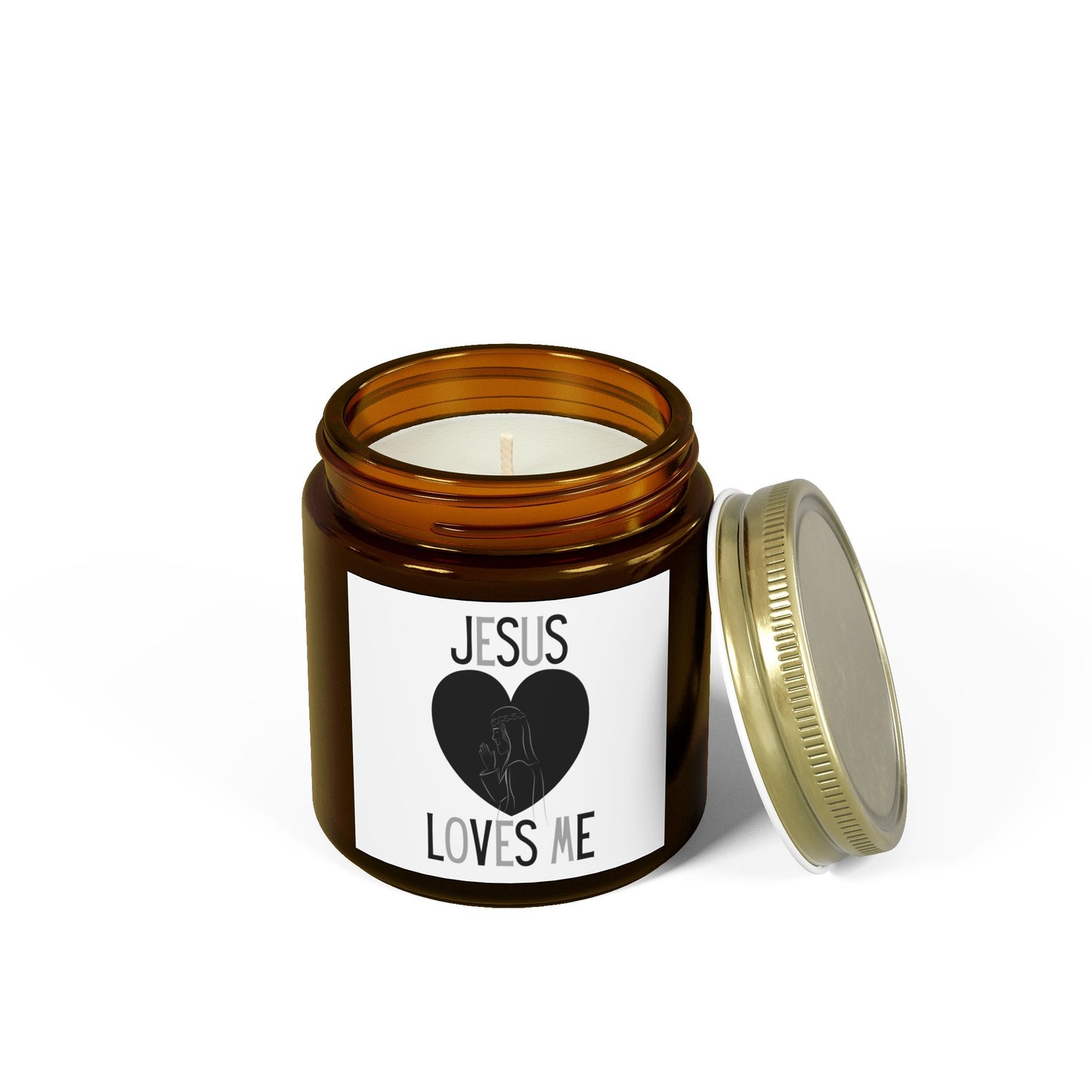 Jesus Loves Me Scented Candle Inspirational Christian Gift for Faith-Based Living Scented Candle