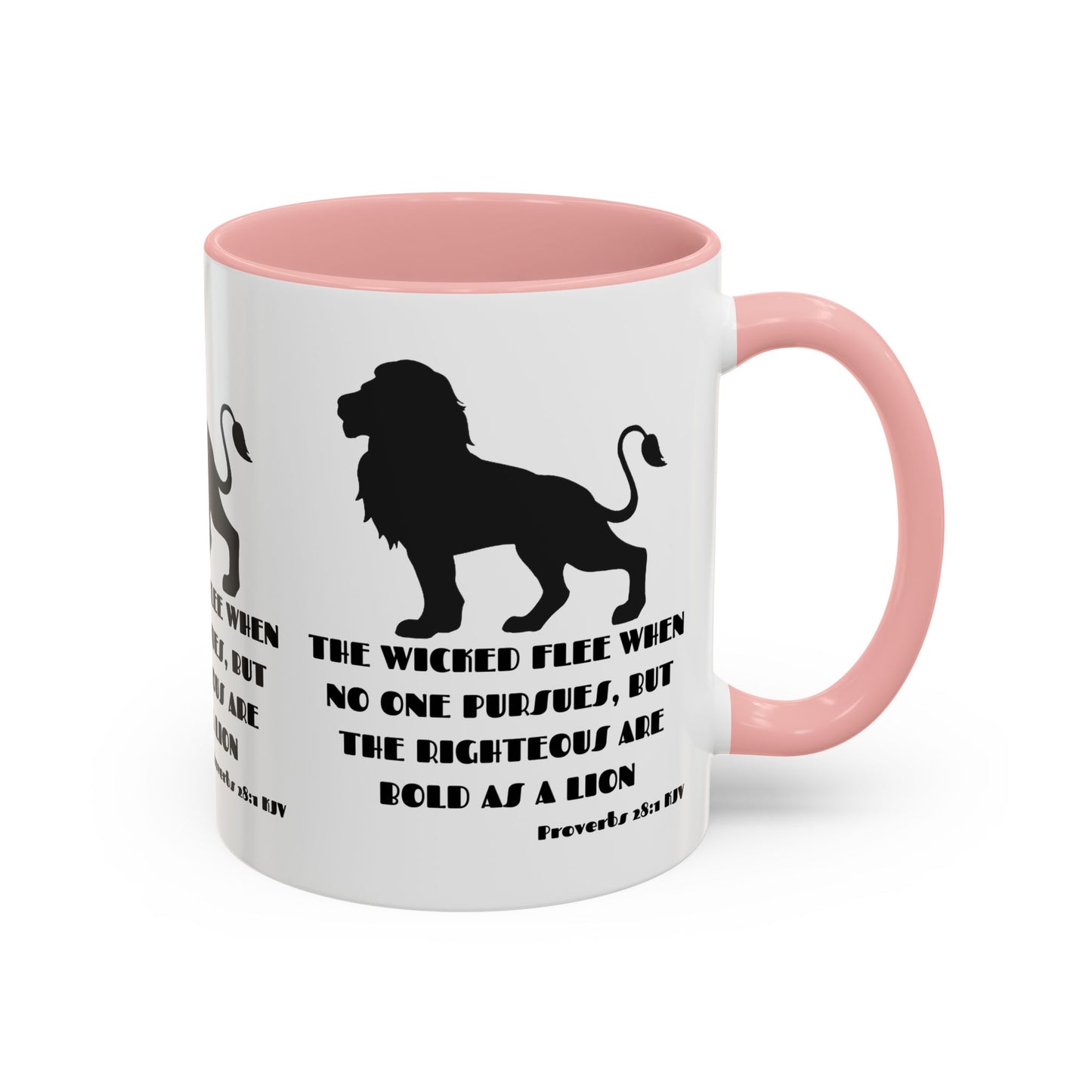 Proverbs 28:1 KJV Coffee Mug The Righteous Are Bold as a Lion Christian Gift for Faith-Based Living