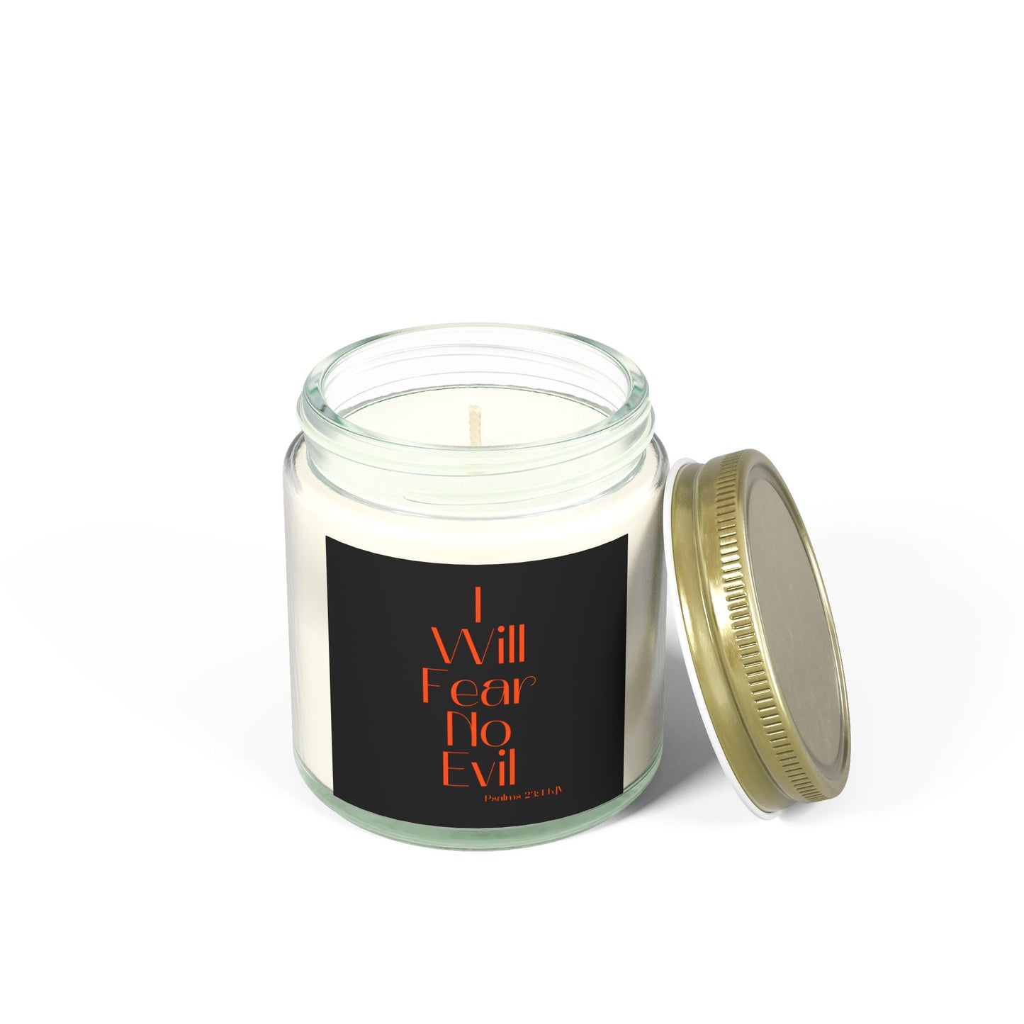 Psalms 23:4 KJV Scented Candle I Will Fear No Evil Faith Based Inspirational Gift