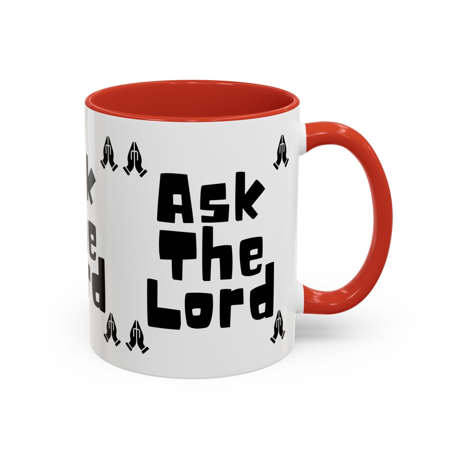 Ask The Lord Coffee Mug with Praying Hands Biblical Christian Gift for Faith-Based Living