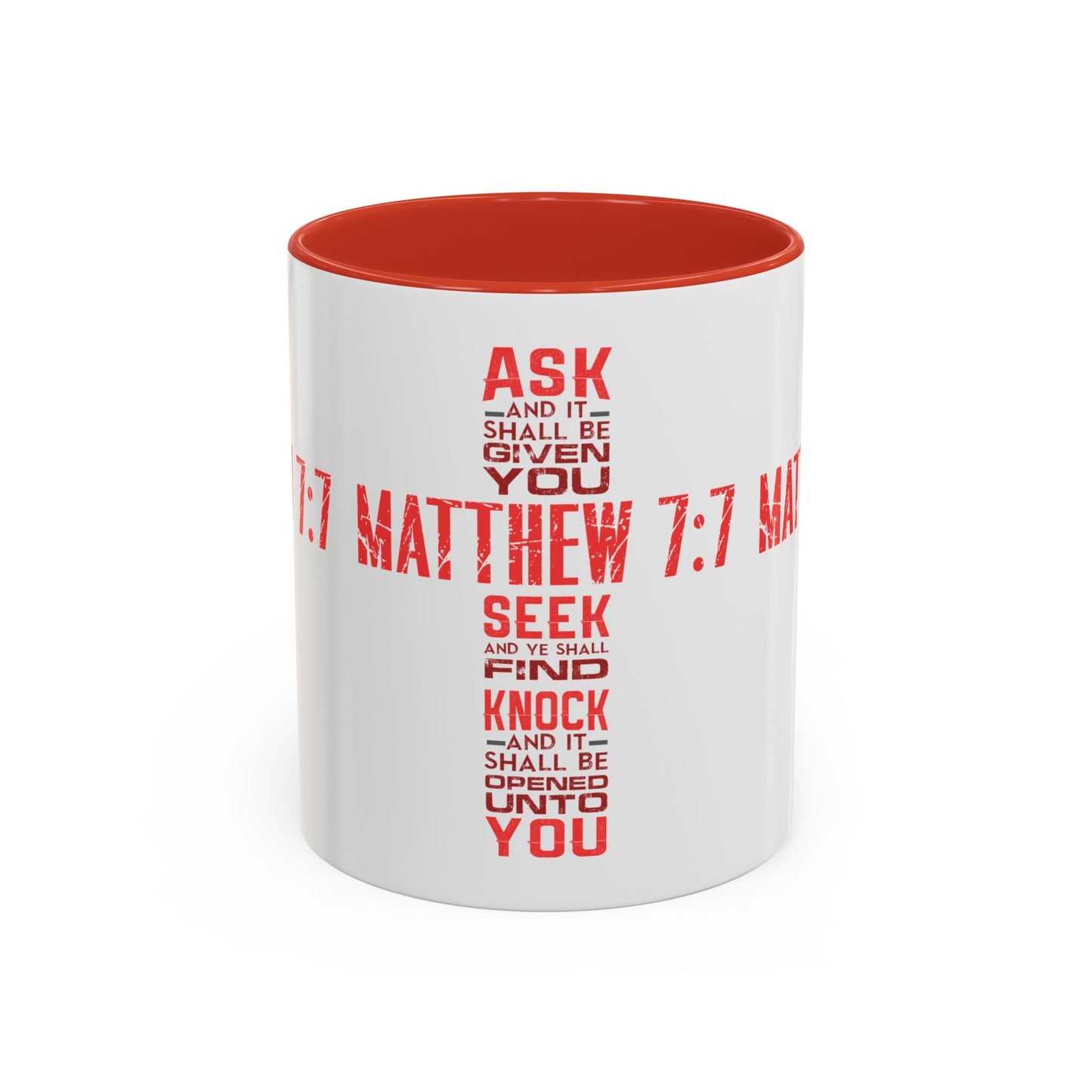 Seek and Find: Matthew 7:7 KJV Bible Verse Coffee Mug Inspirational Christian Gift