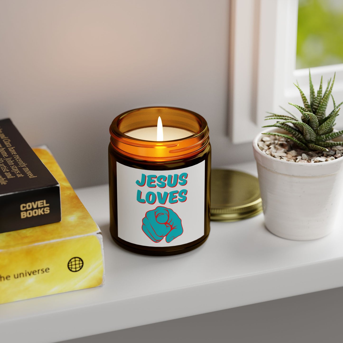 Jesus Loves You Scented Candle Inspirational Christian Gift for Daily Encouragement