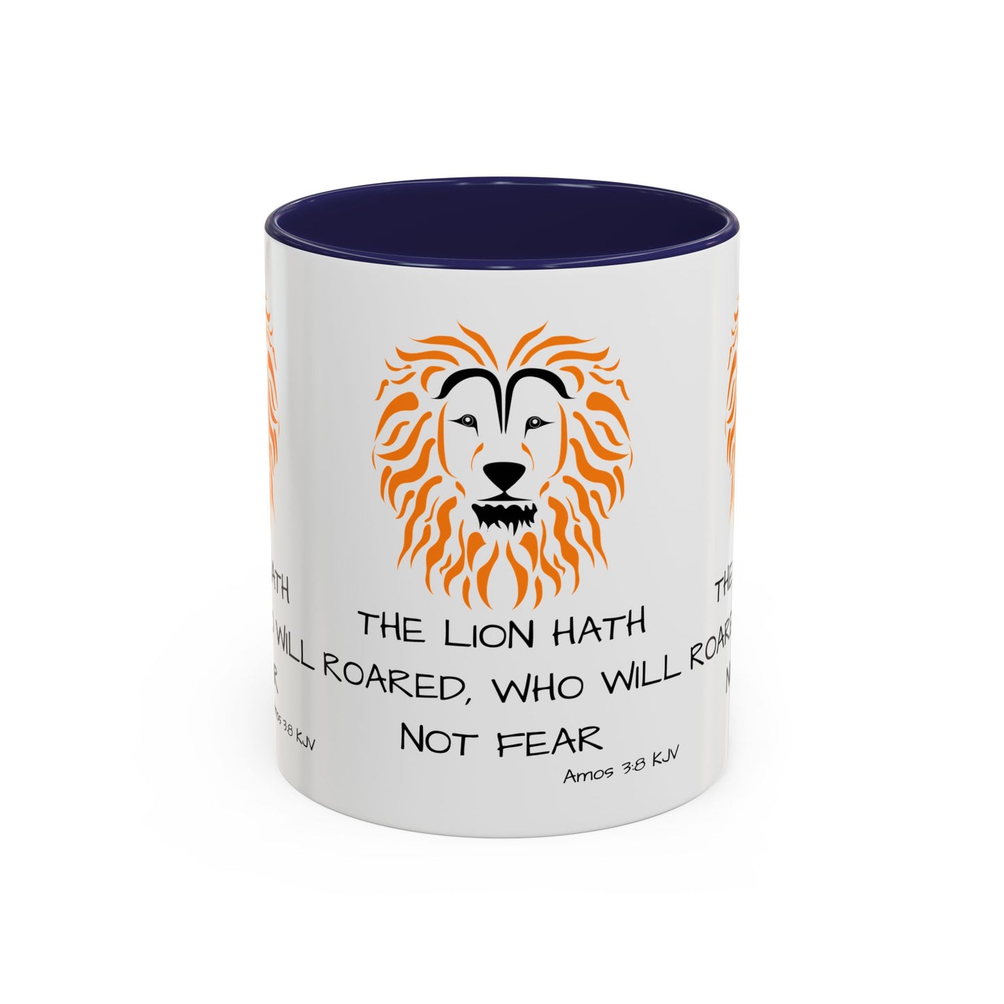 Amos 3:8 KJV Coffee Mug The Lion Hath Roared Biblical Christian Gift for Faith-Based Coffee Lovers