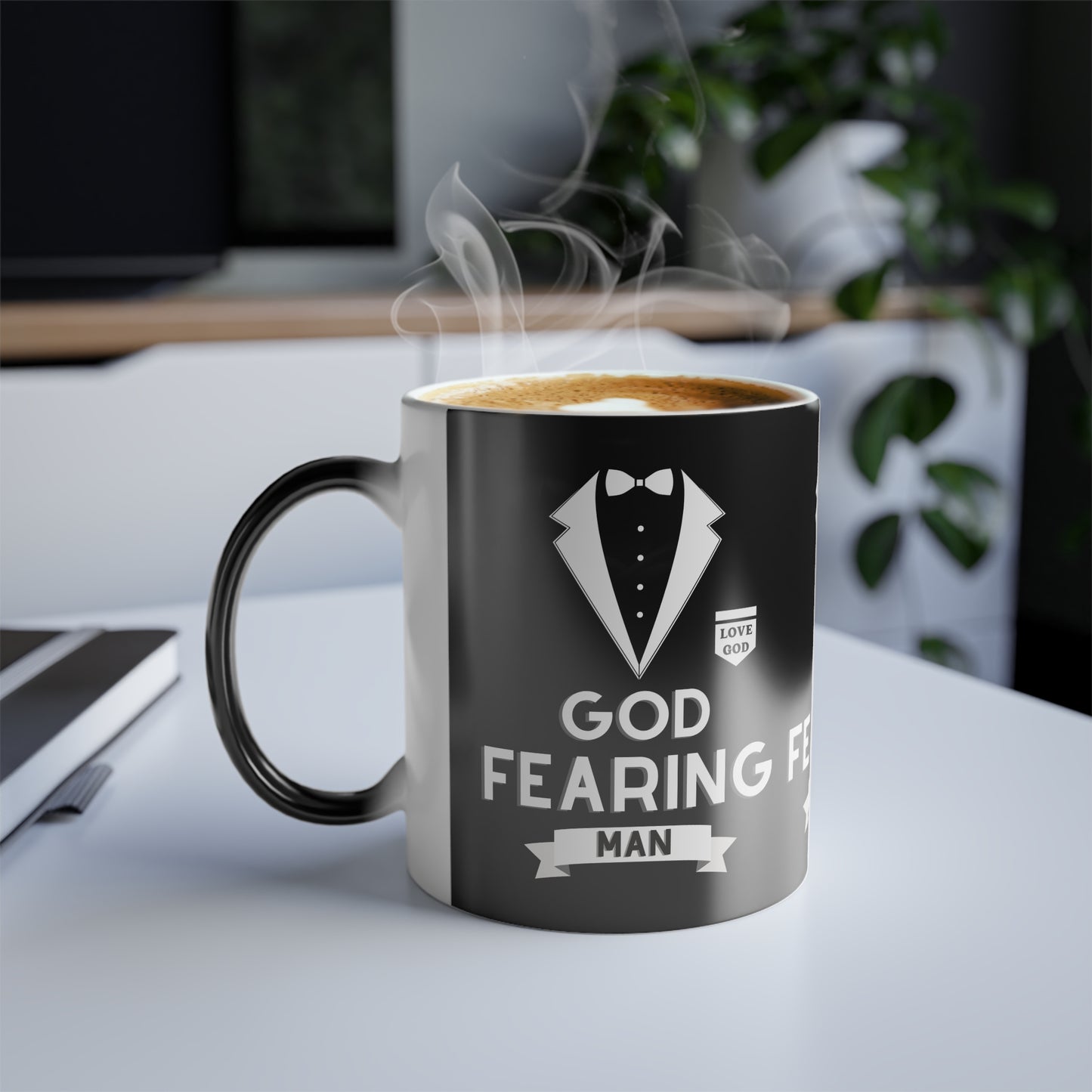 God Fearing Man Color Morphing Coffee Mug Inspirational Christian Gift for Him