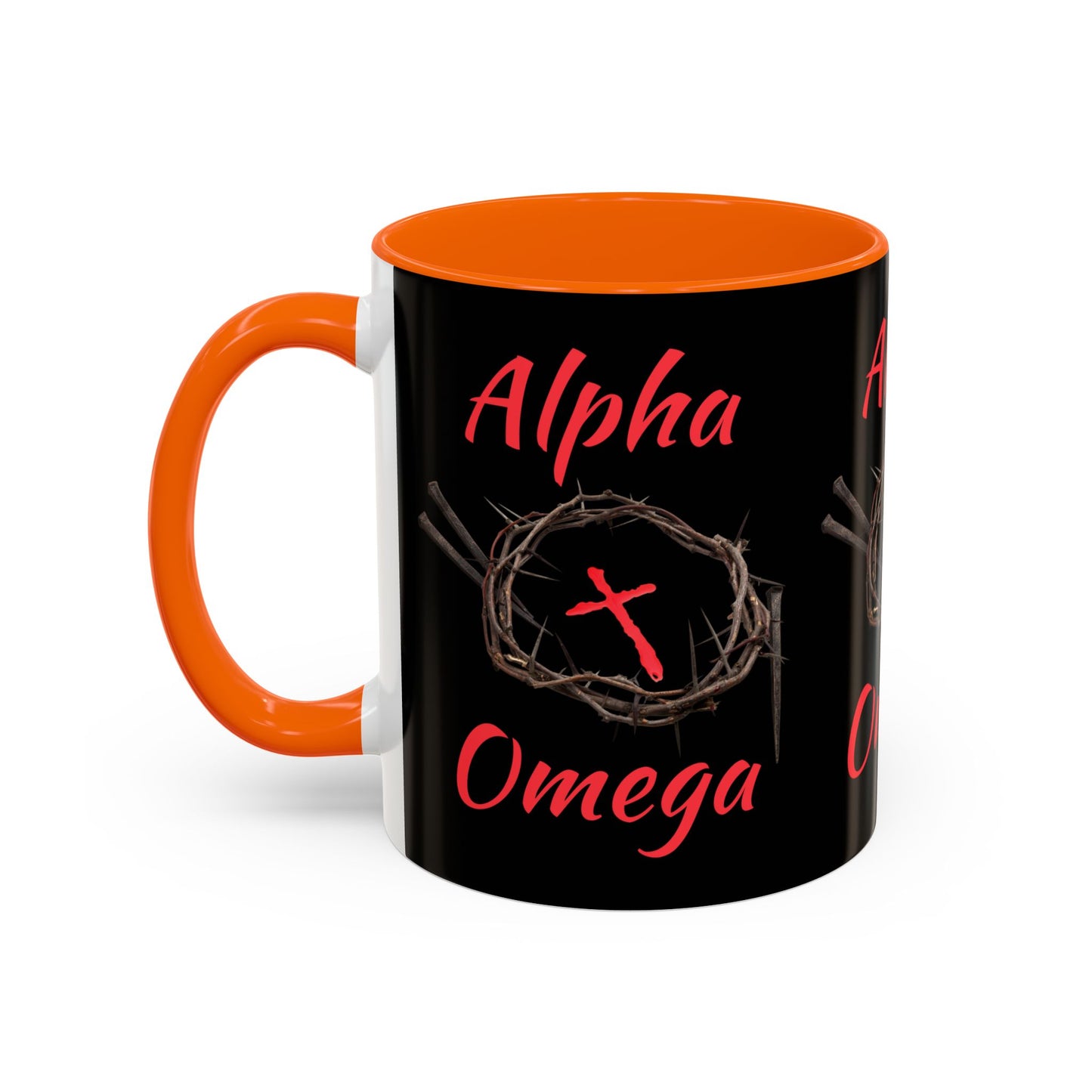 Alpha Omega Coffee Mug Based On Revelation 22:13 KJV Bible Verse