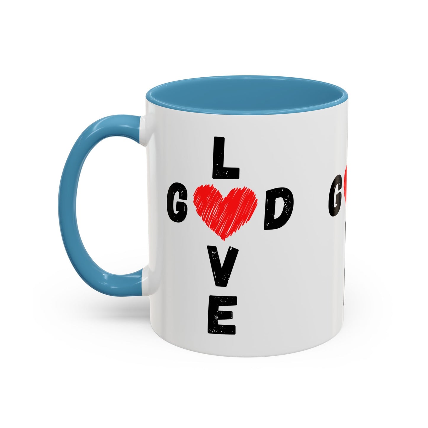 Love God Cross Shaped Coffee Mug Inspirational Christian Gift for Faith-Based Living