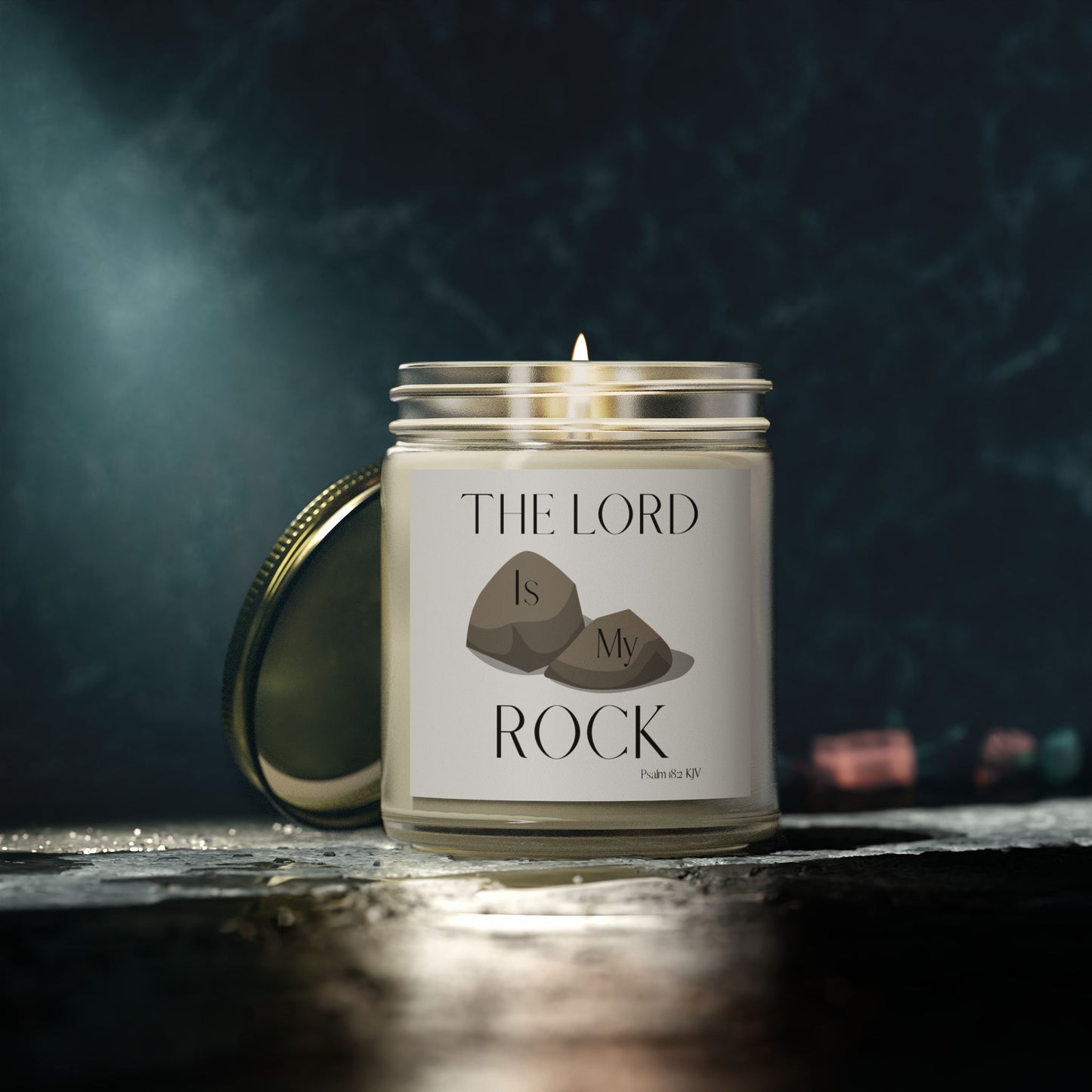 Psalm 18:2 KJV Scented Candle The Lord is My Rock and Fortress